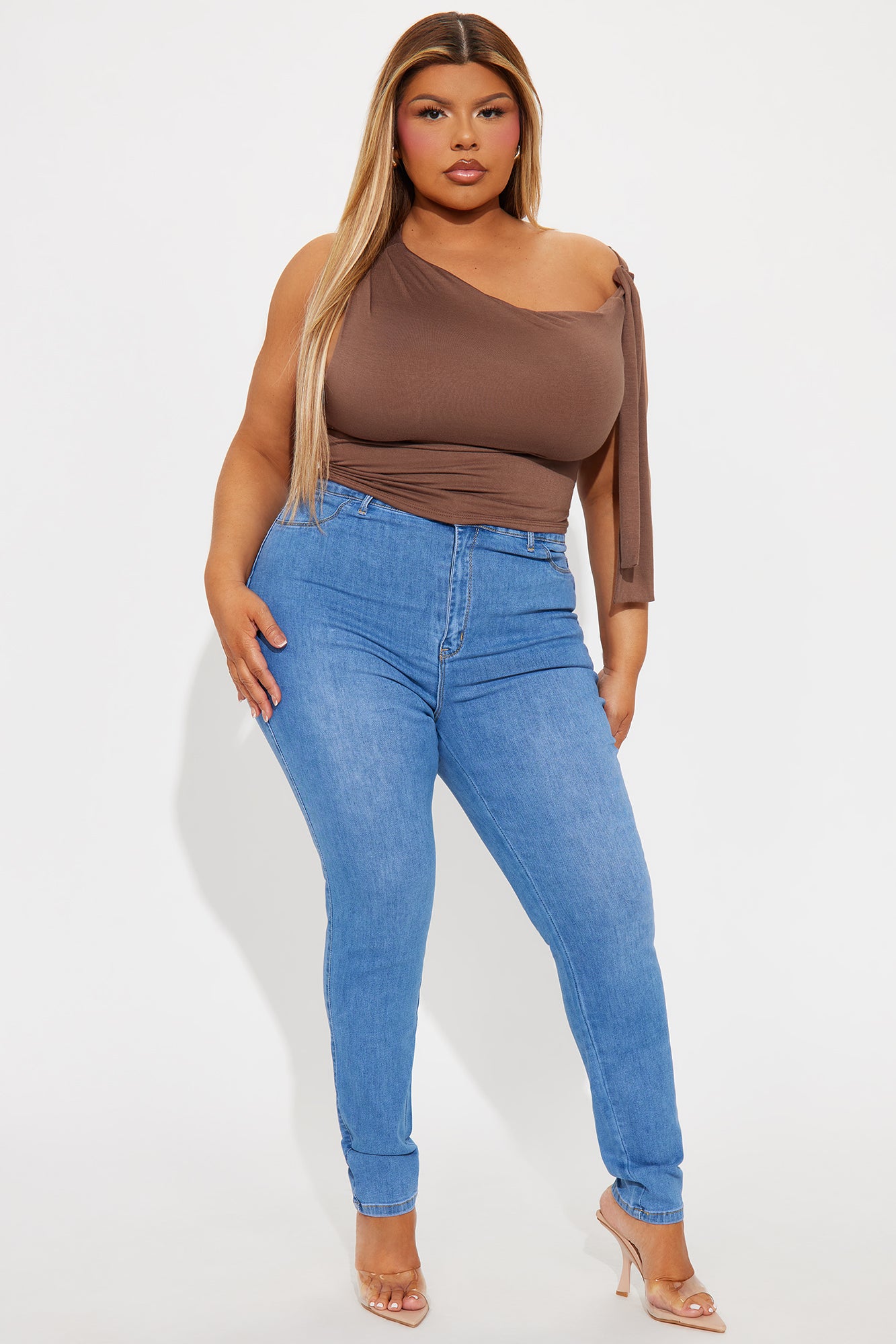 Classic Belle High Rise Booty Lifter Skinny Jeans - Medium Blue Wash - Image 5