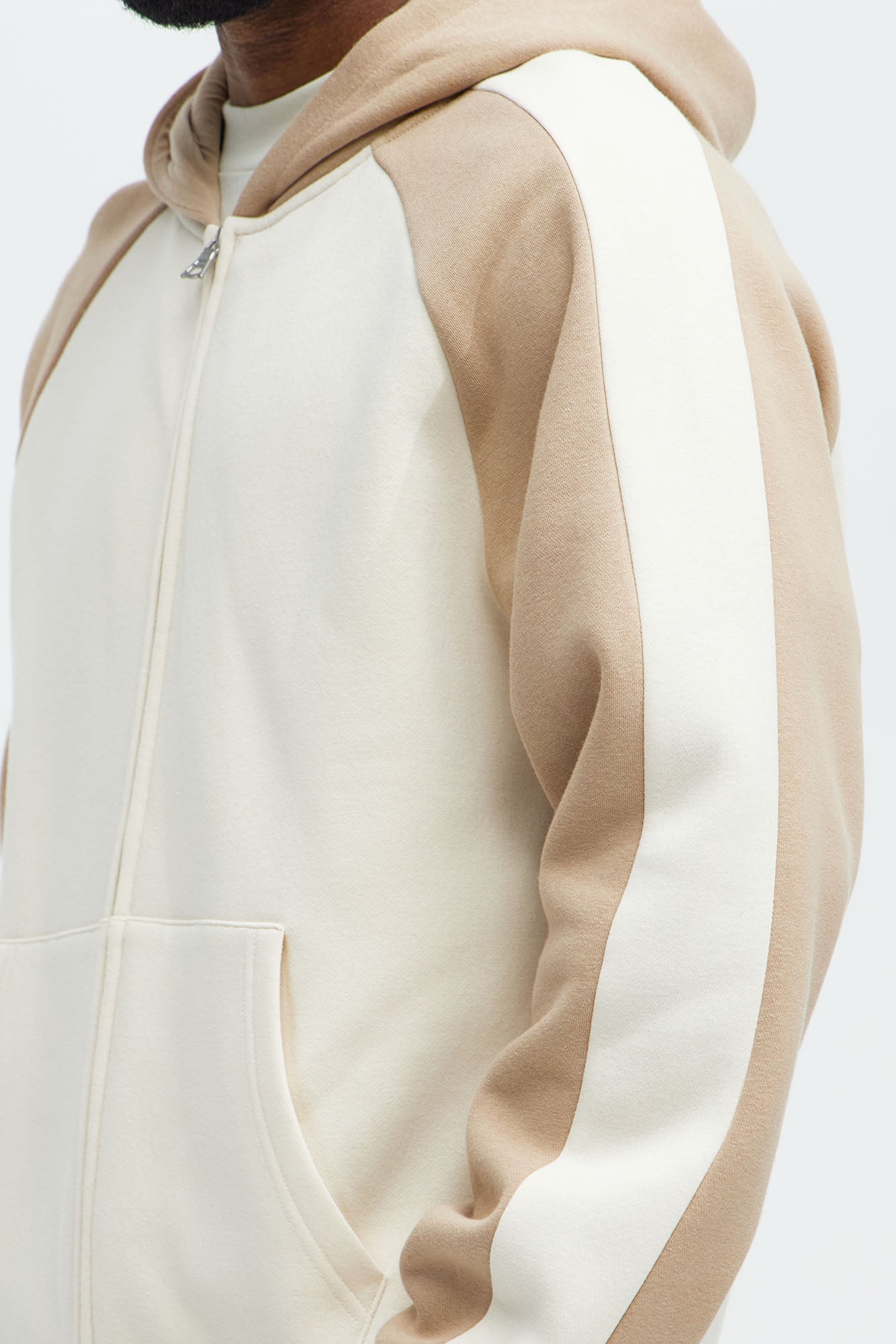 Tyson Entertaining Raglan Zip Up Hoodie - Cream/combo - Image 4