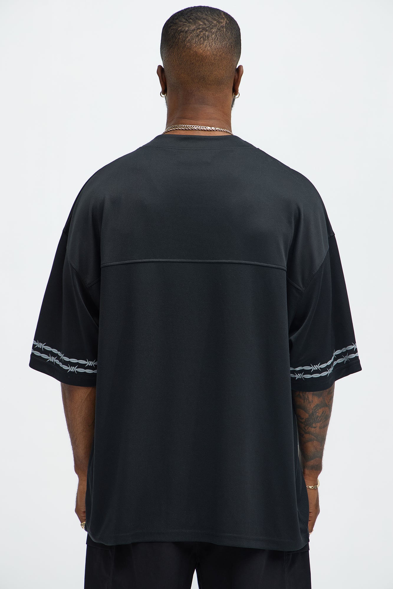 Rockets Embroidered Mesh Jersey - Black - Image 3
