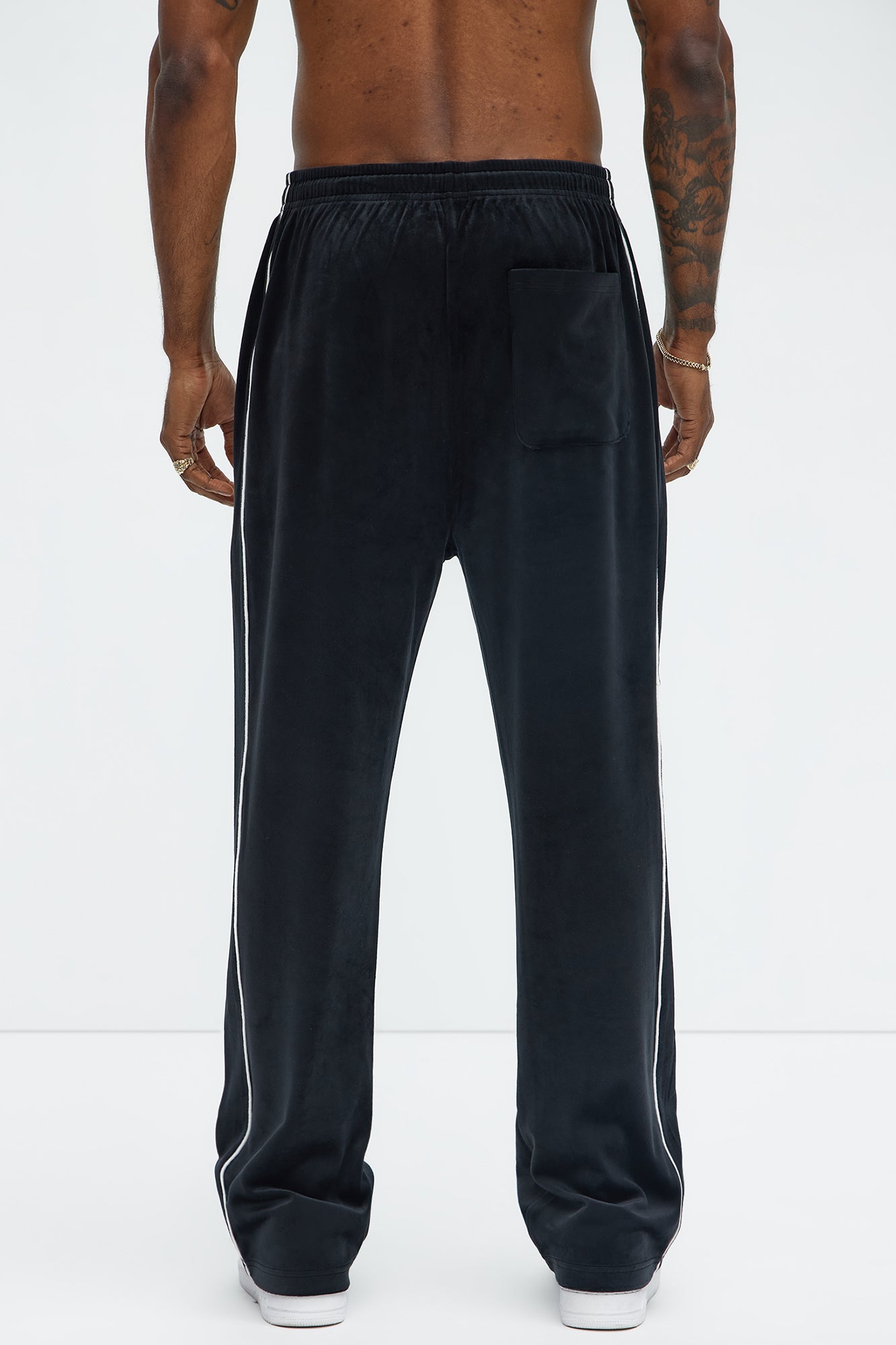 Finally Famous Straight Velour Pant - Black - Image 5