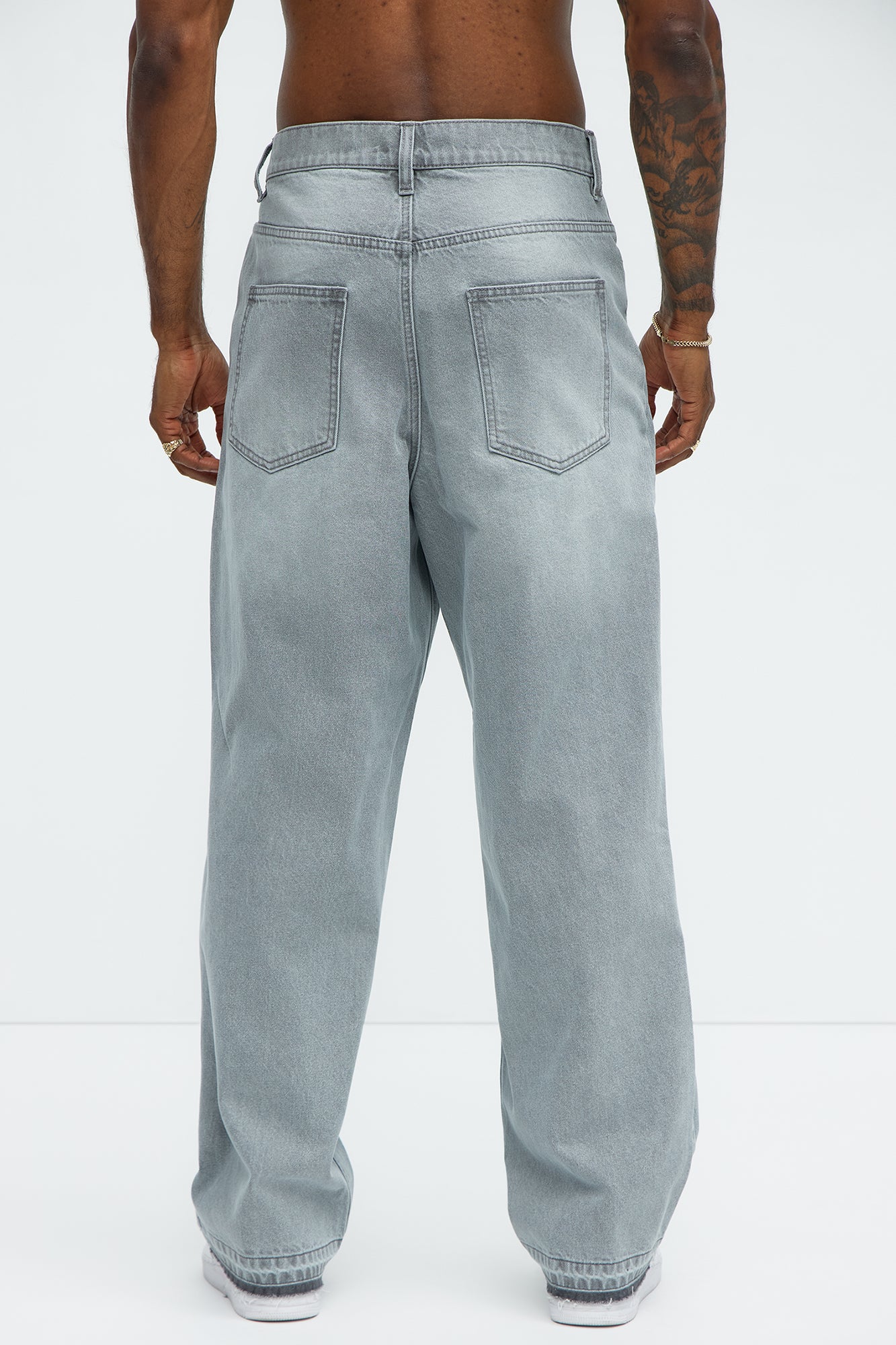 Patras Pleat Baggy Jeans - Grey - Image 5
