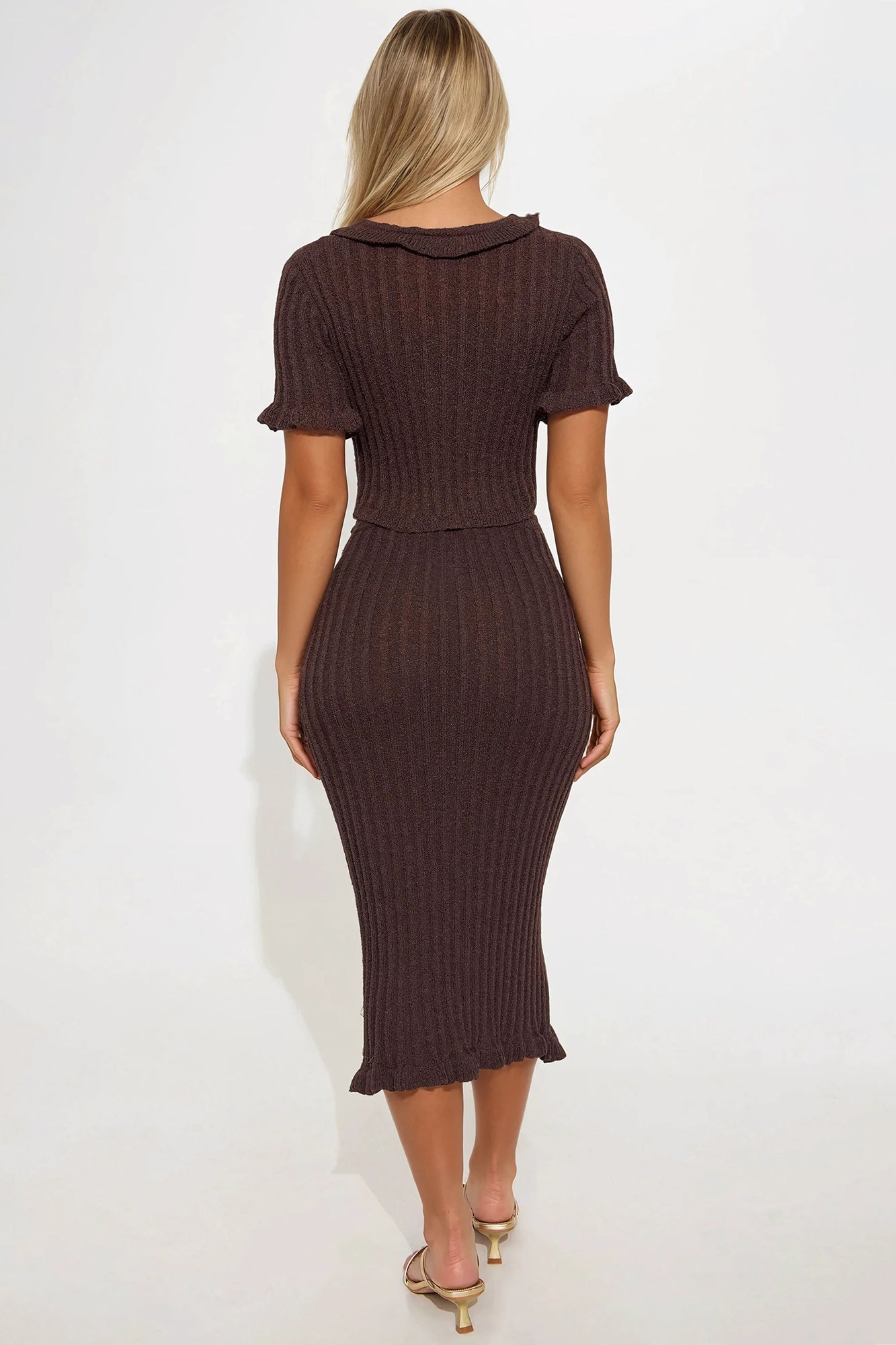 Brunch Mimosas Midi Skirt Set - Chocolate - Image 3