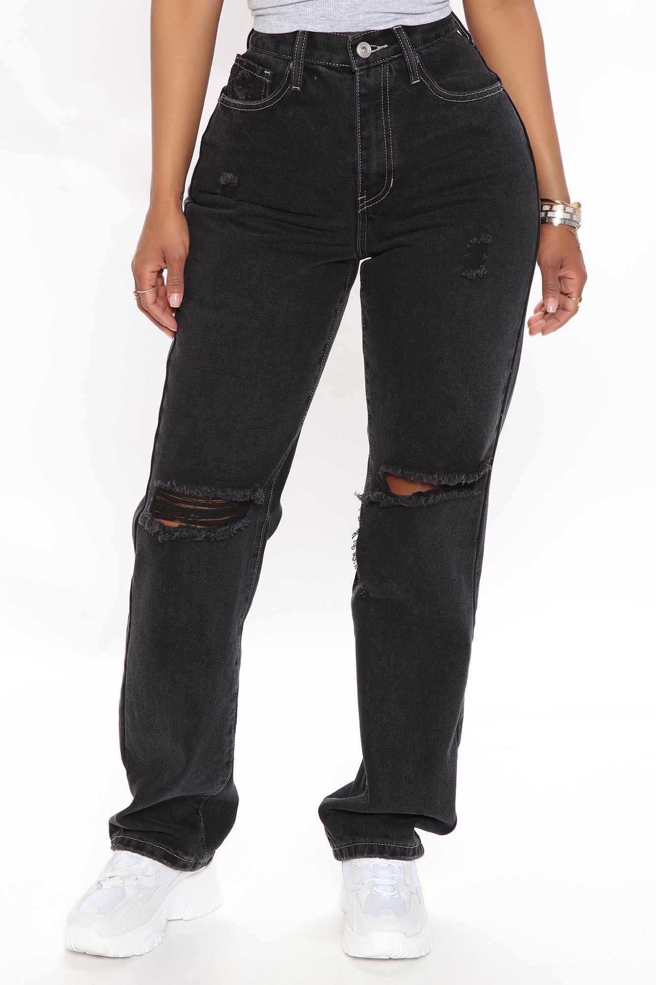 Leave It To Me Straight Leg Jeans - Black - Image 5