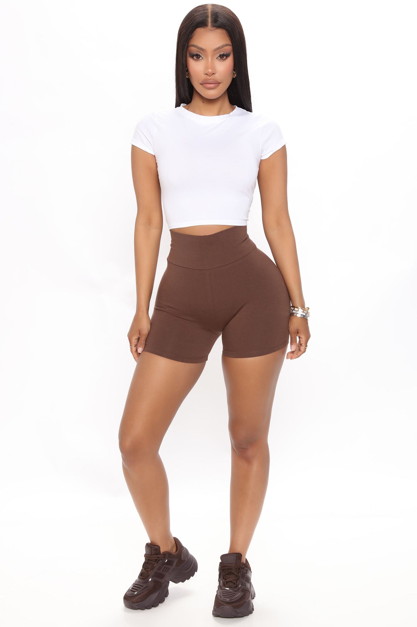 Hailey Biker Shorts - Chocolate - Image 3