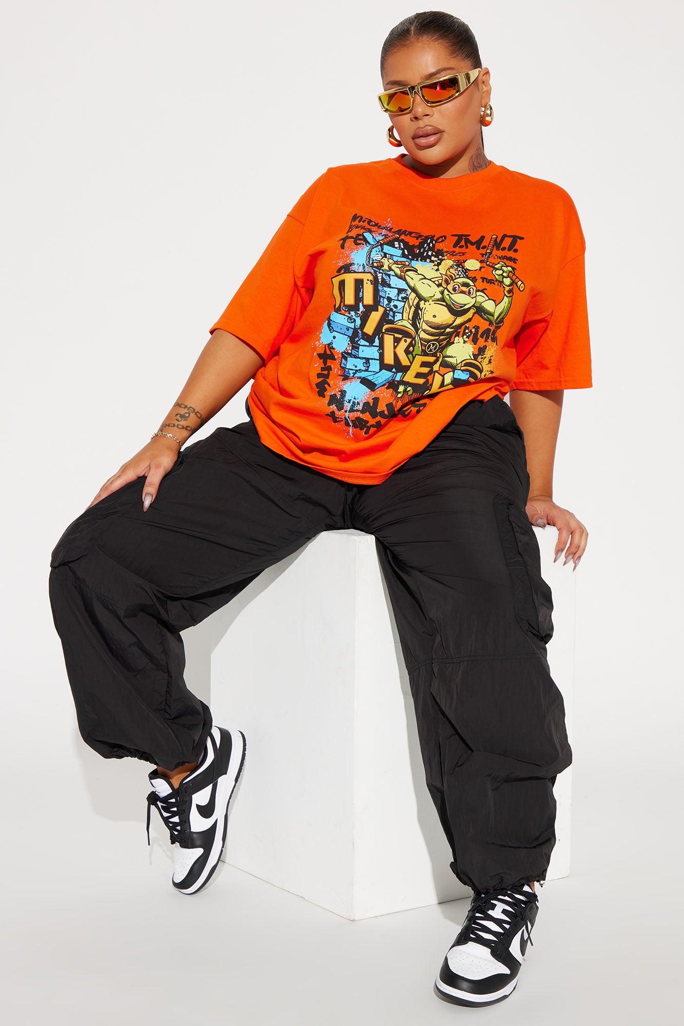 Mikey The Ninja Turtle Graphic Tshirt - Orange - Image 5