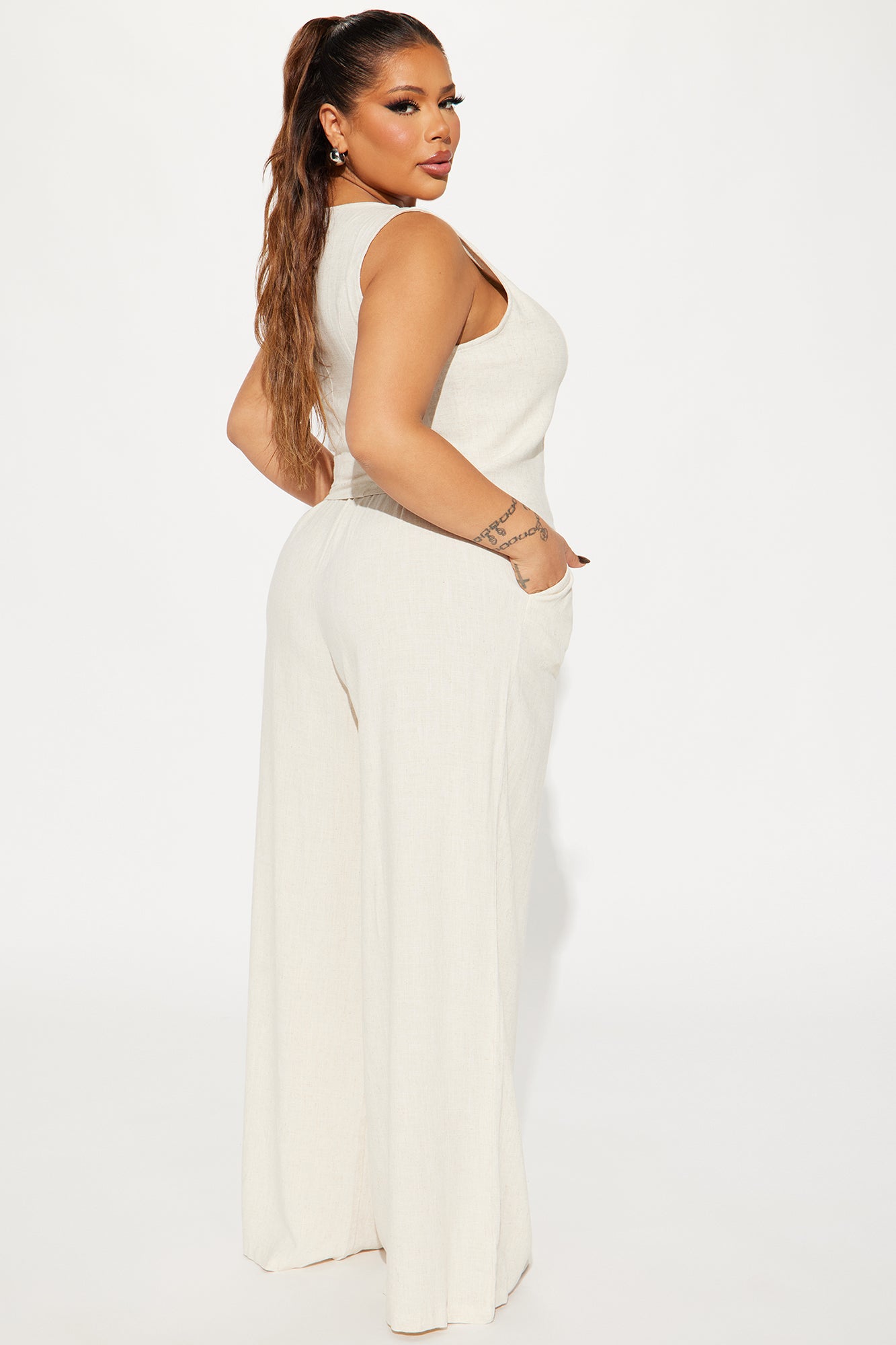 Better Off Linen Pant Set - Khaki - Image 7