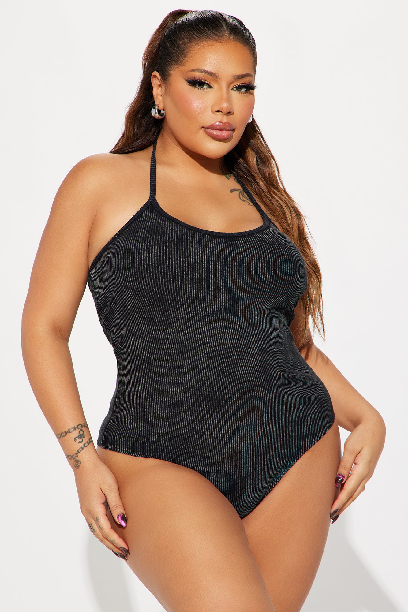 Ari Washed Bodysuit - Black Wash - Image 5