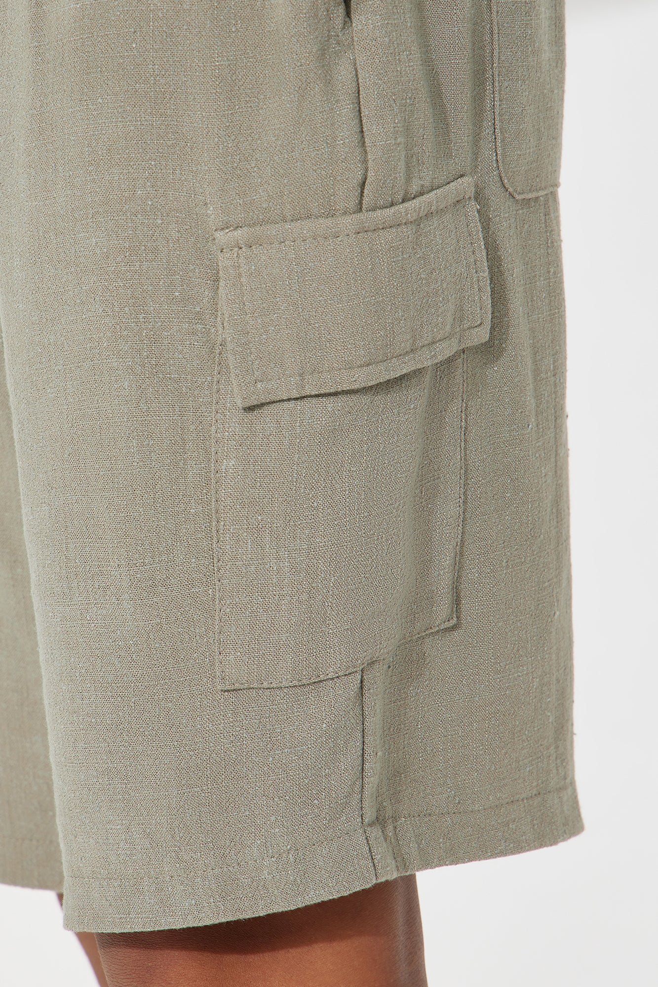 Mini Ashford Linen Shorts - Olive - Image 3