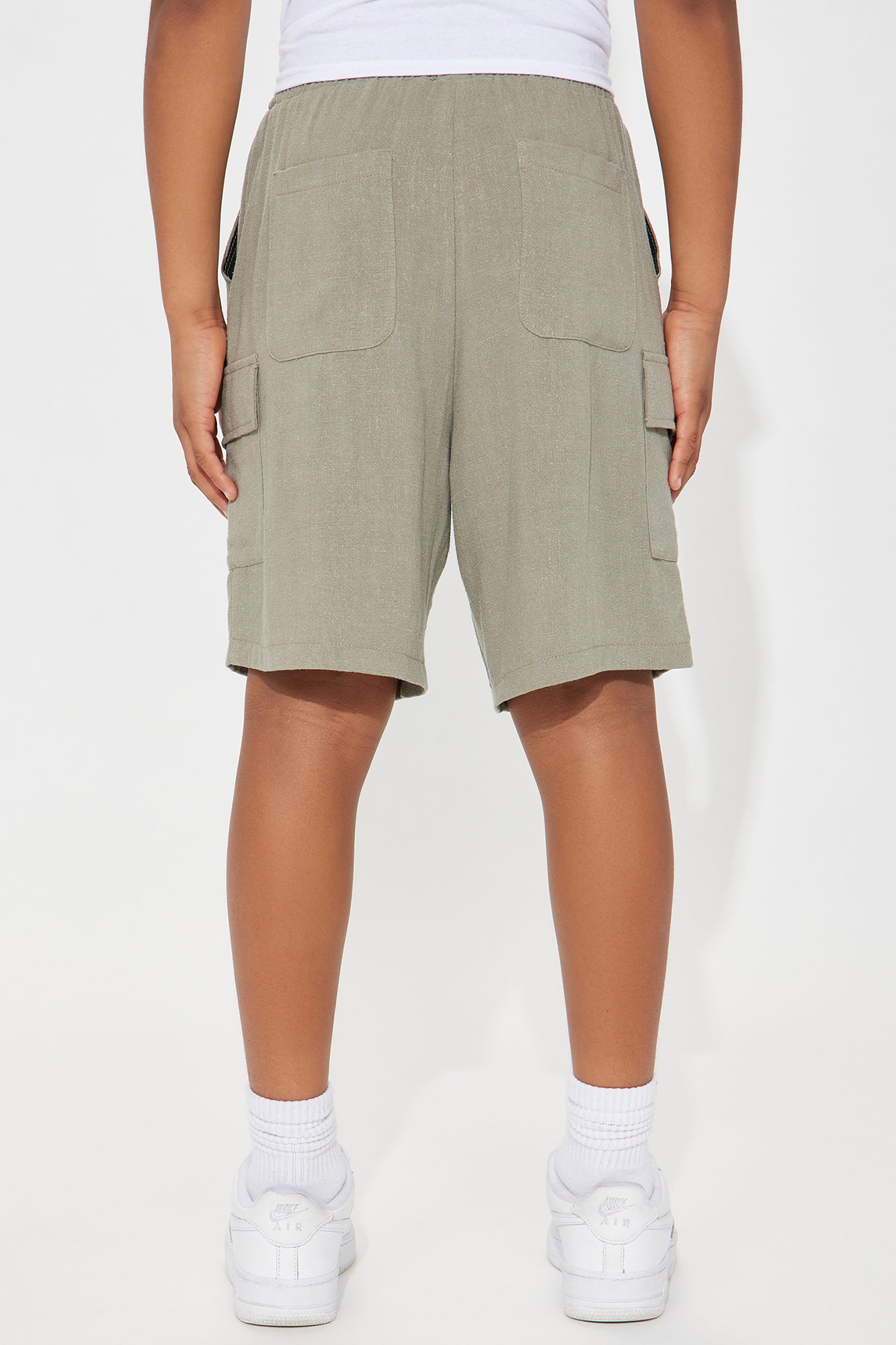 Mini Ashford Linen Shorts - Olive - Image 4