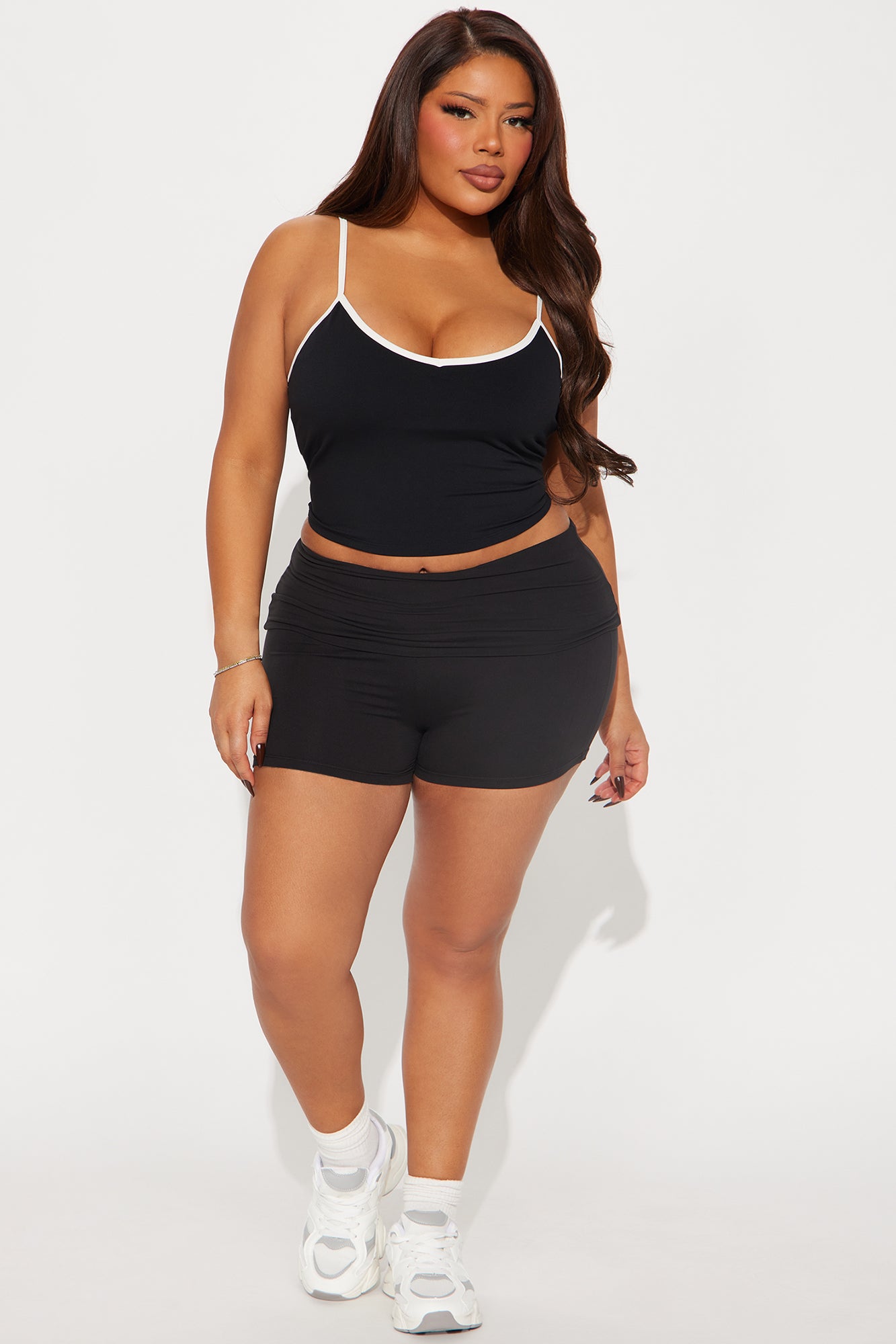 Calm And Collected Active Fold Over Short - Black - Image 4