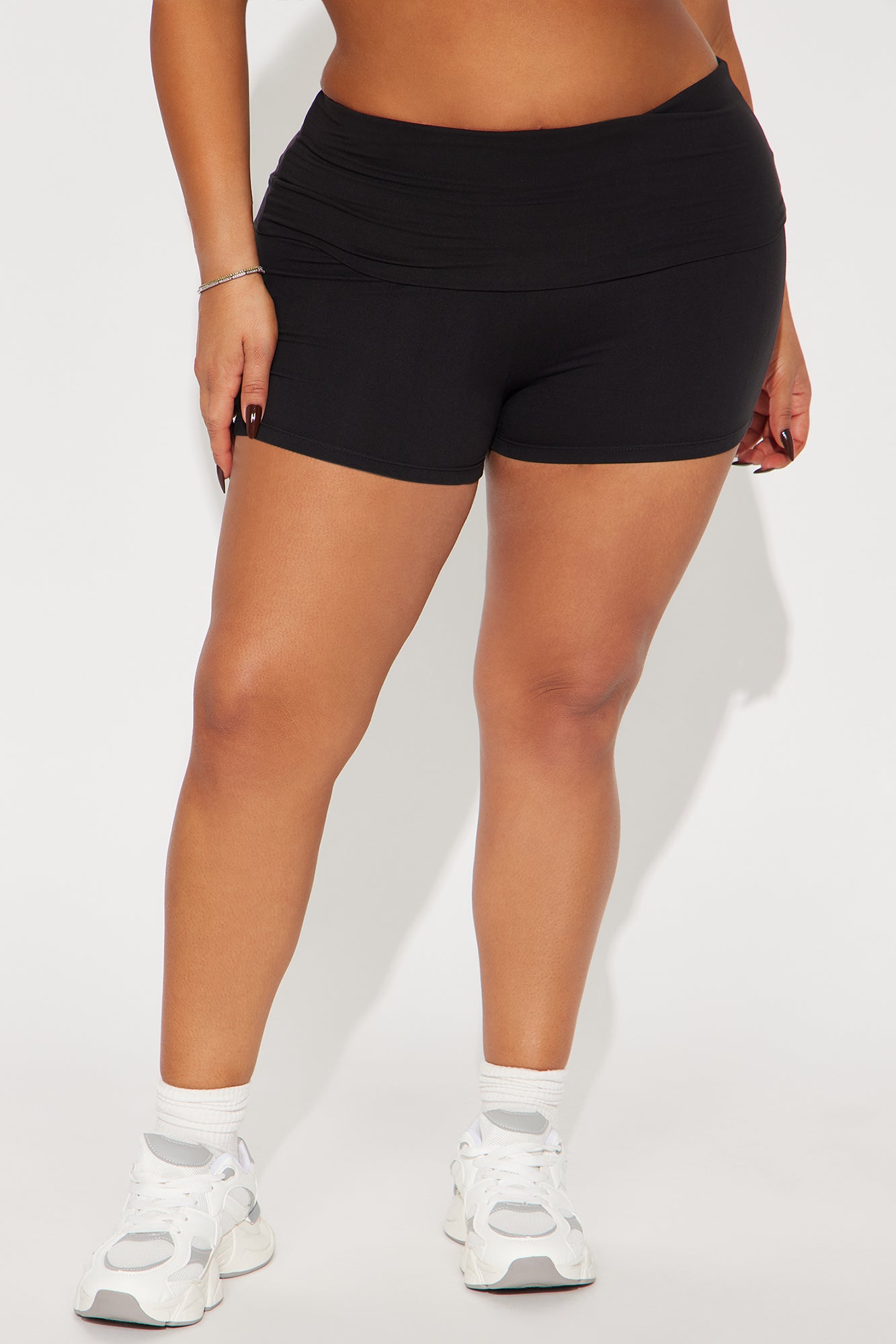 Calm And Collected Active Fold Over Short - Black - Image 5