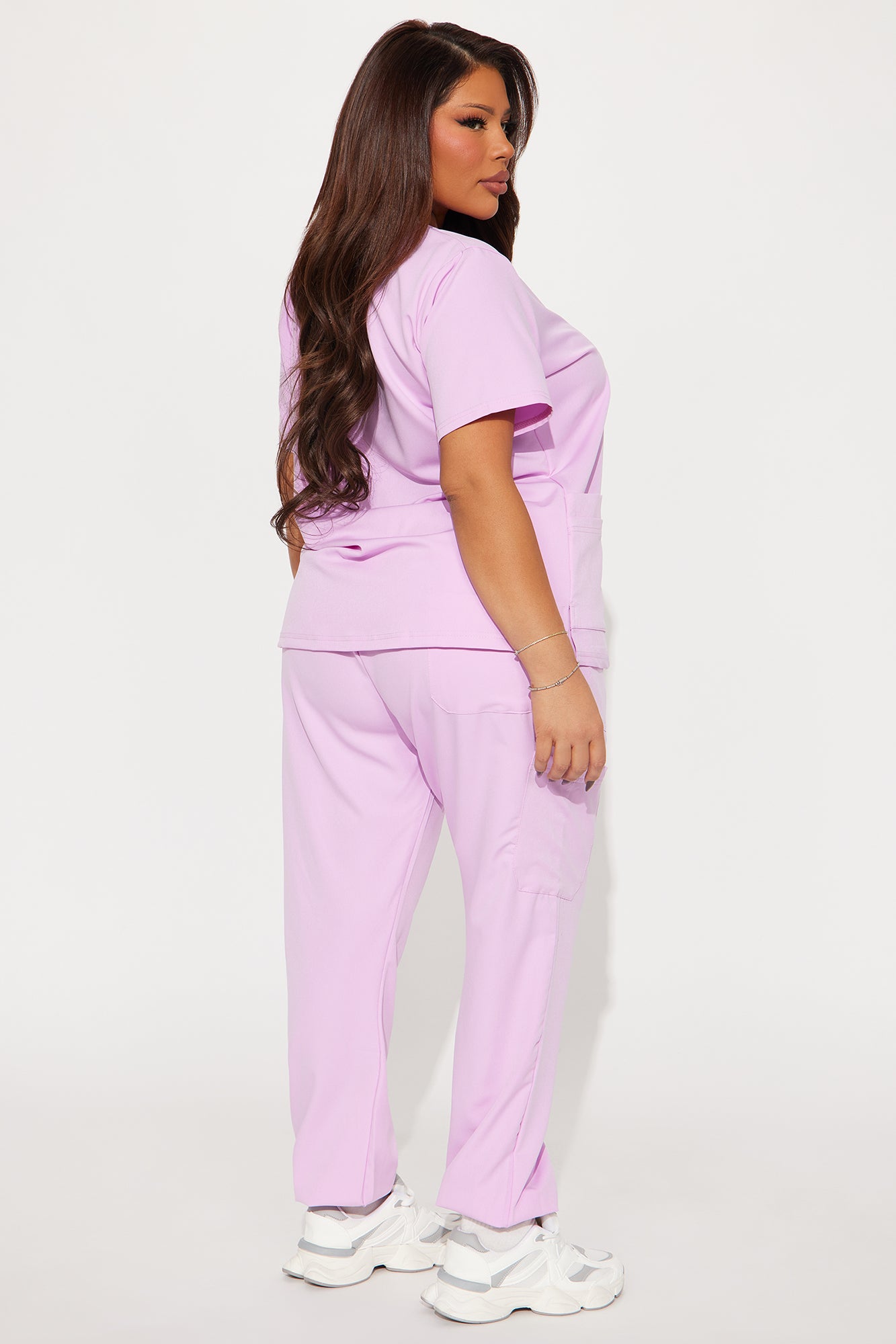 On The Daily 4 Way Stretch Scrub Uniform Jogger Set - Lilac - Image 6