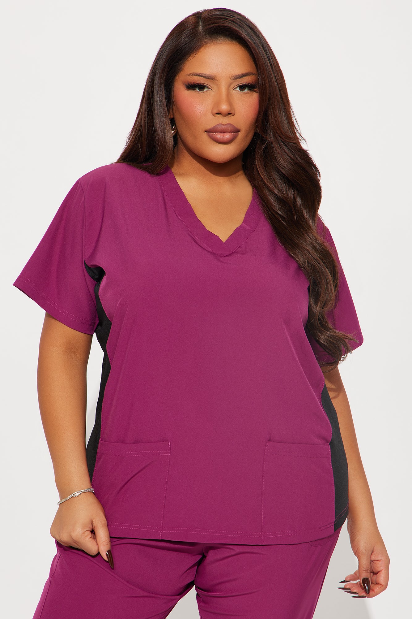 Get Better 4 Way Stretch Scrub Uniform Jogger Set - Burgundy - Image 5