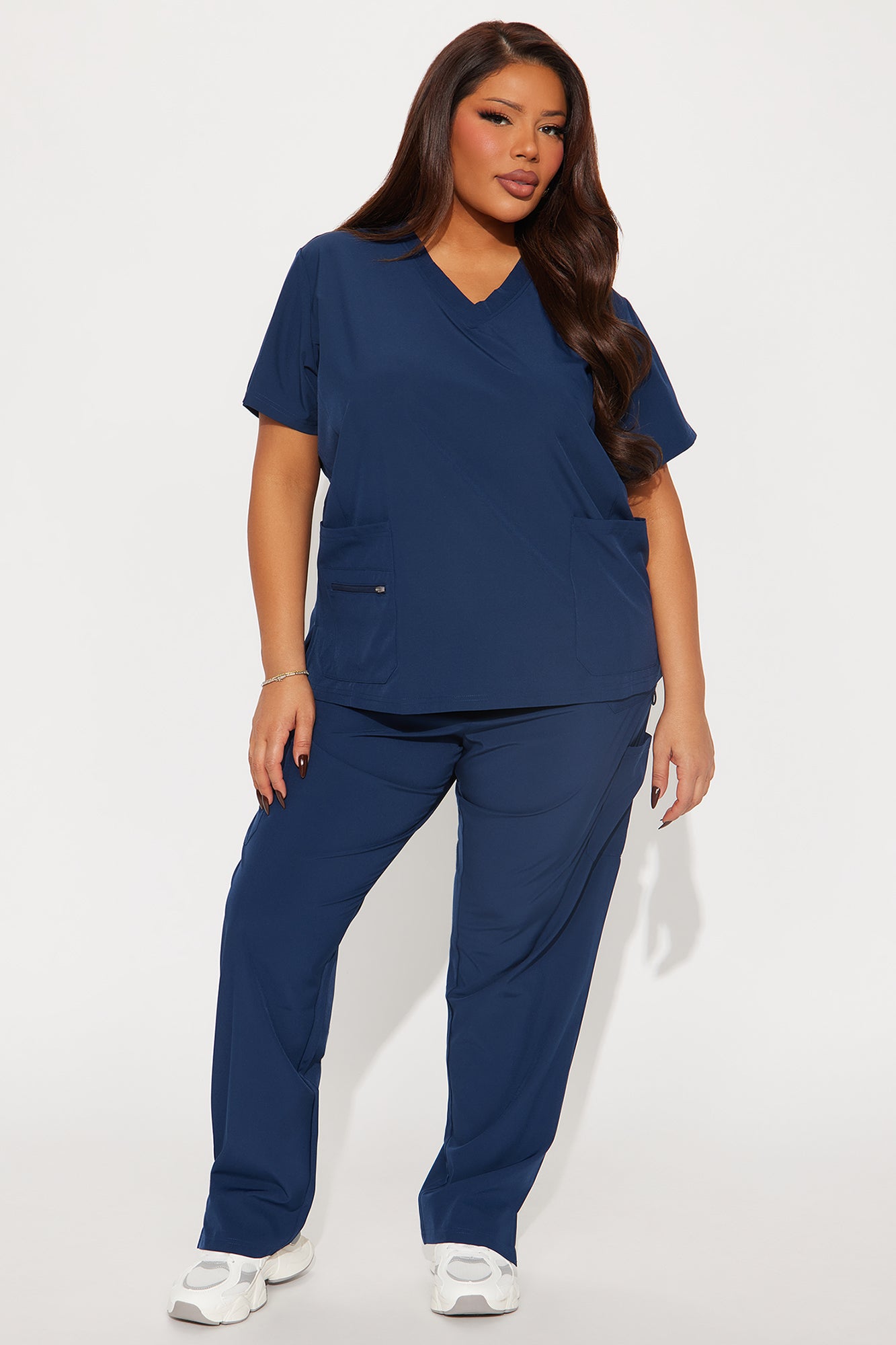 Essential 4 Way Stretch Scrub Uniform Set - Navy - Image 5