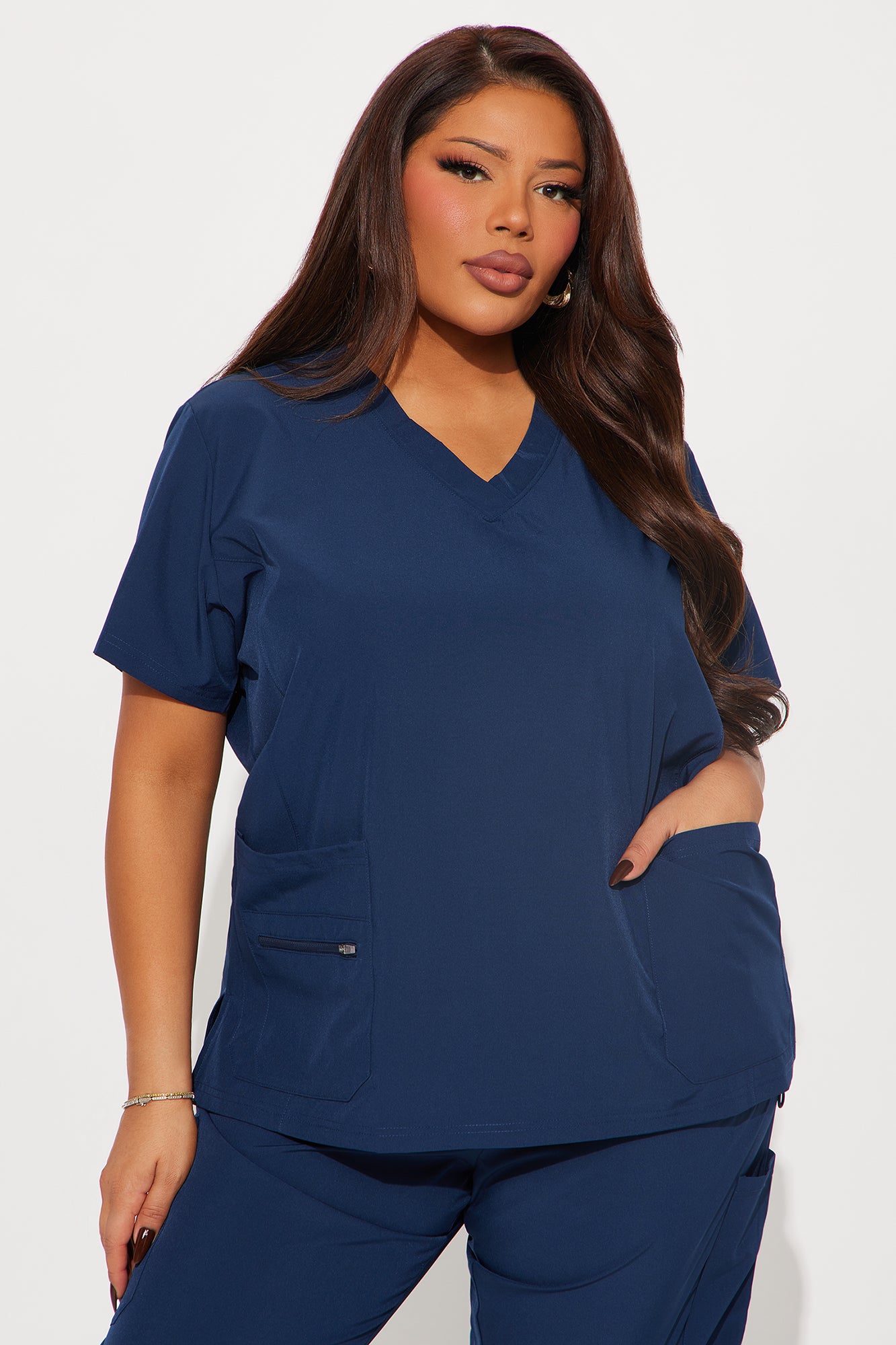 Essential 4 Way Stretch Scrub Uniform Set - Navy - Image 6