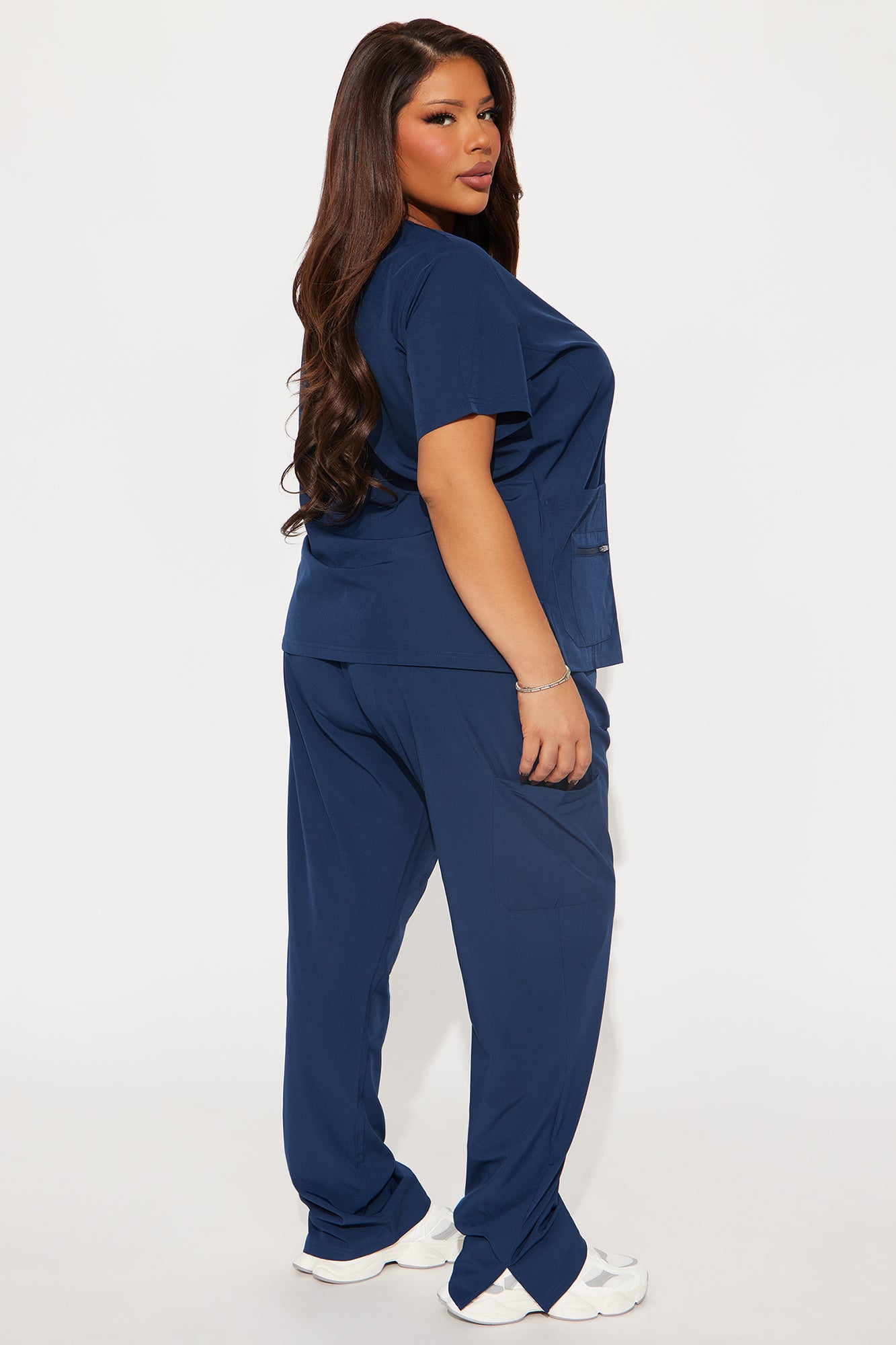 Essential 4 Way Stretch Scrub Uniform Set - Navy - Image 7