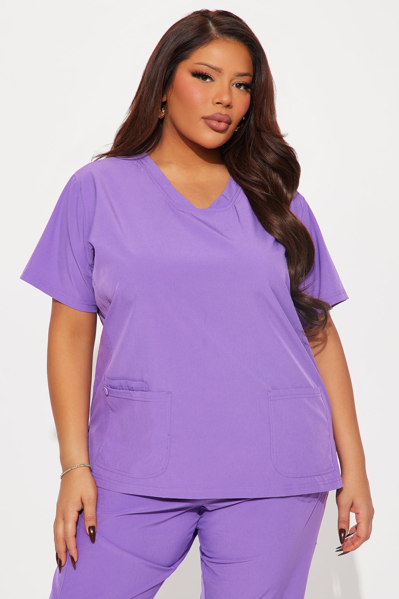Care For You 4 Way Stretch Scrub Uniform Jogger Set - Purple - Image 5