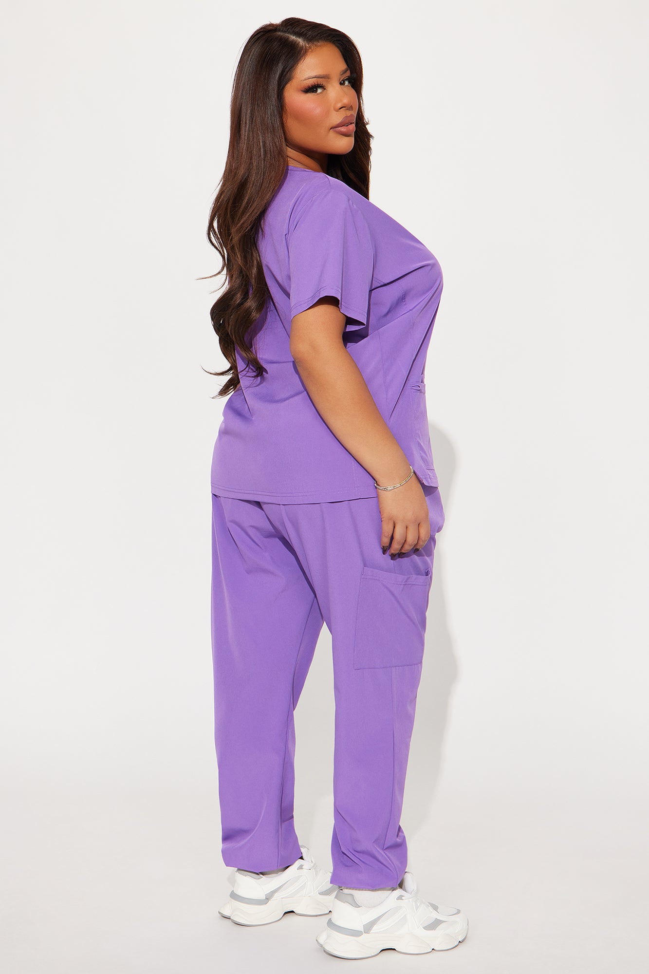 Care For You 4 Way Stretch Scrub Uniform Jogger Set - Purple - Image 6