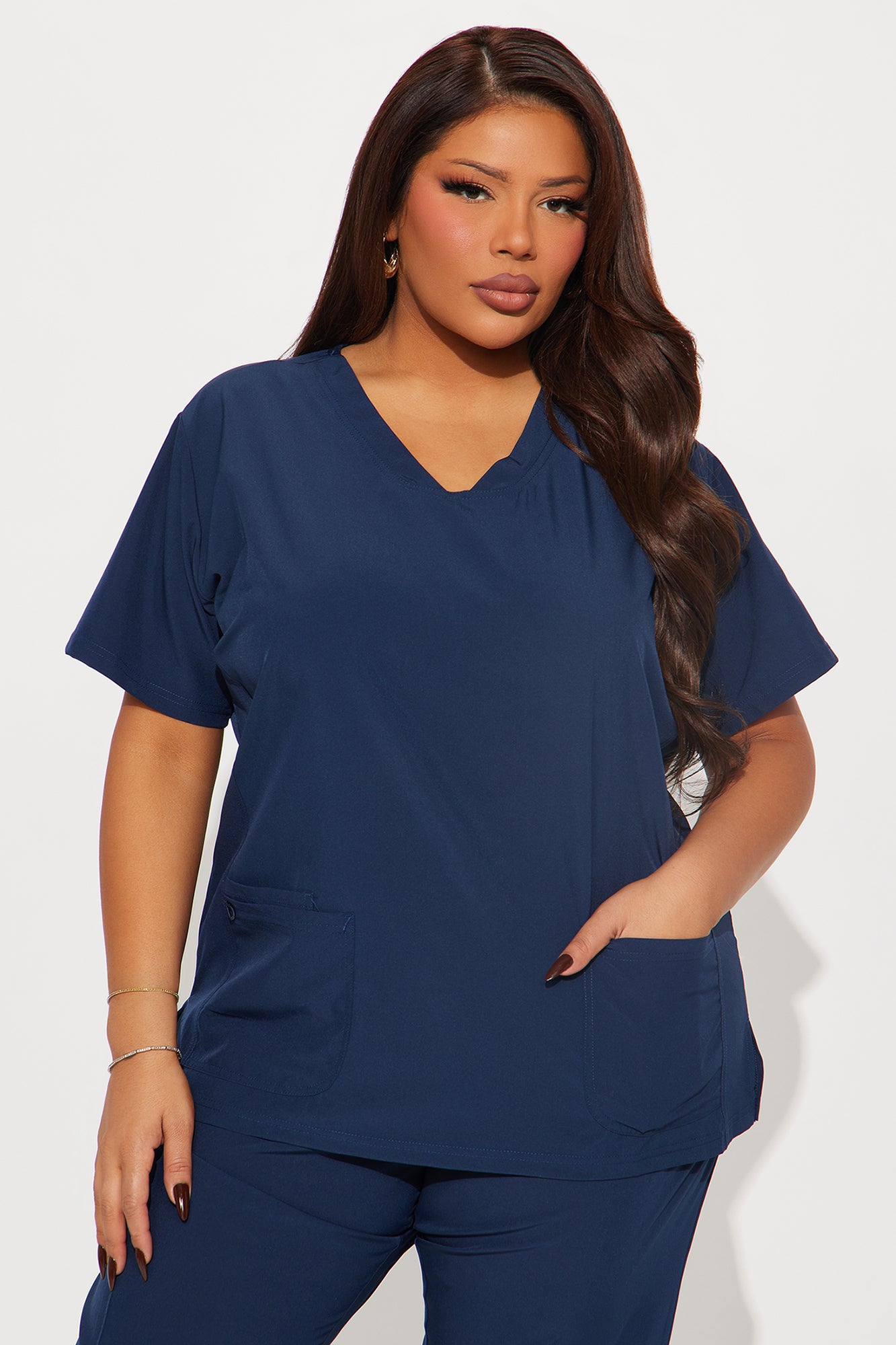 Care For You 4 Way Stretch Scrub Uniform Jogger Set - Navy - Image 5