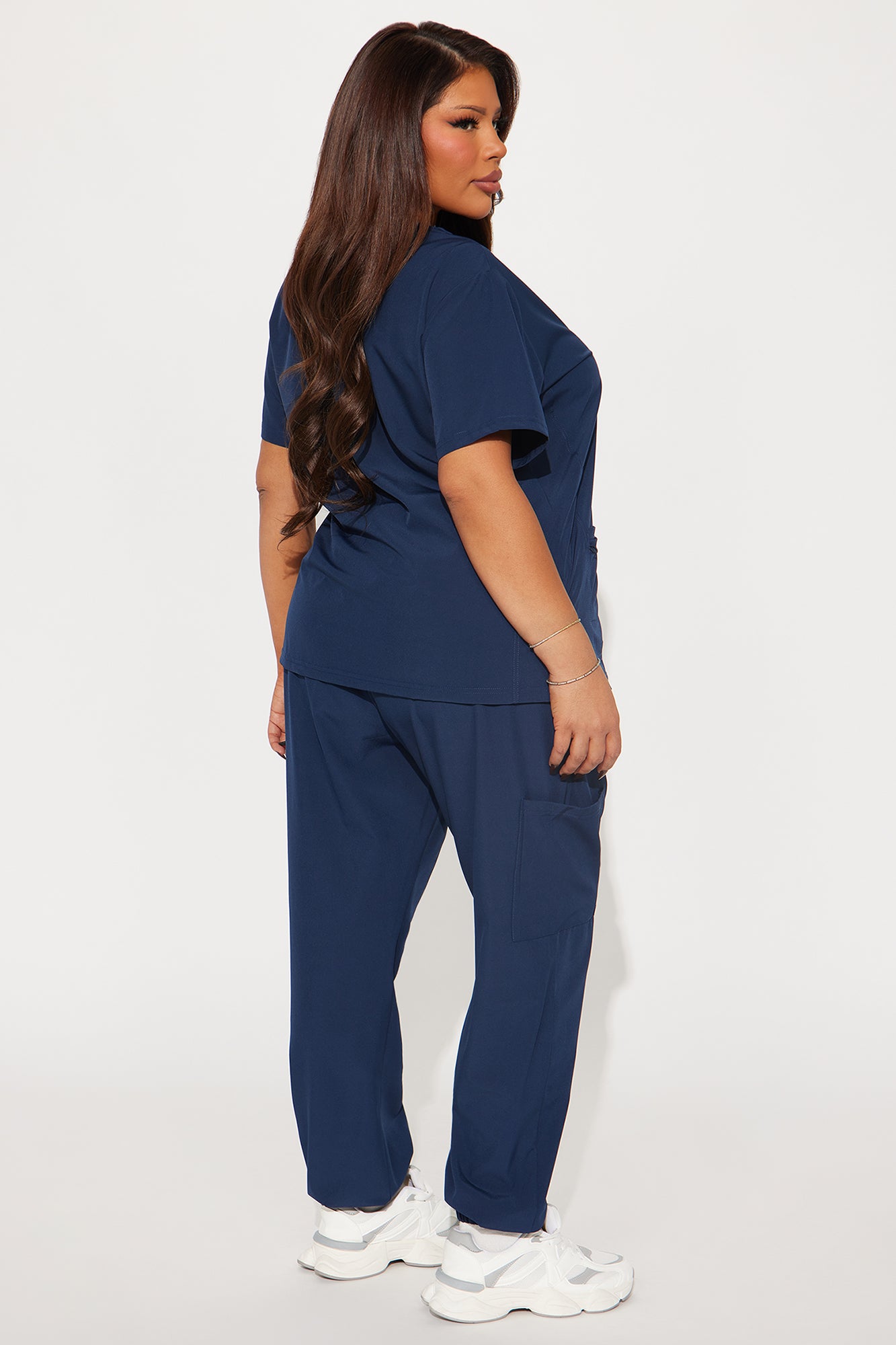 Care For You 4 Way Stretch Scrub Uniform Jogger Set - Navy - Image 6