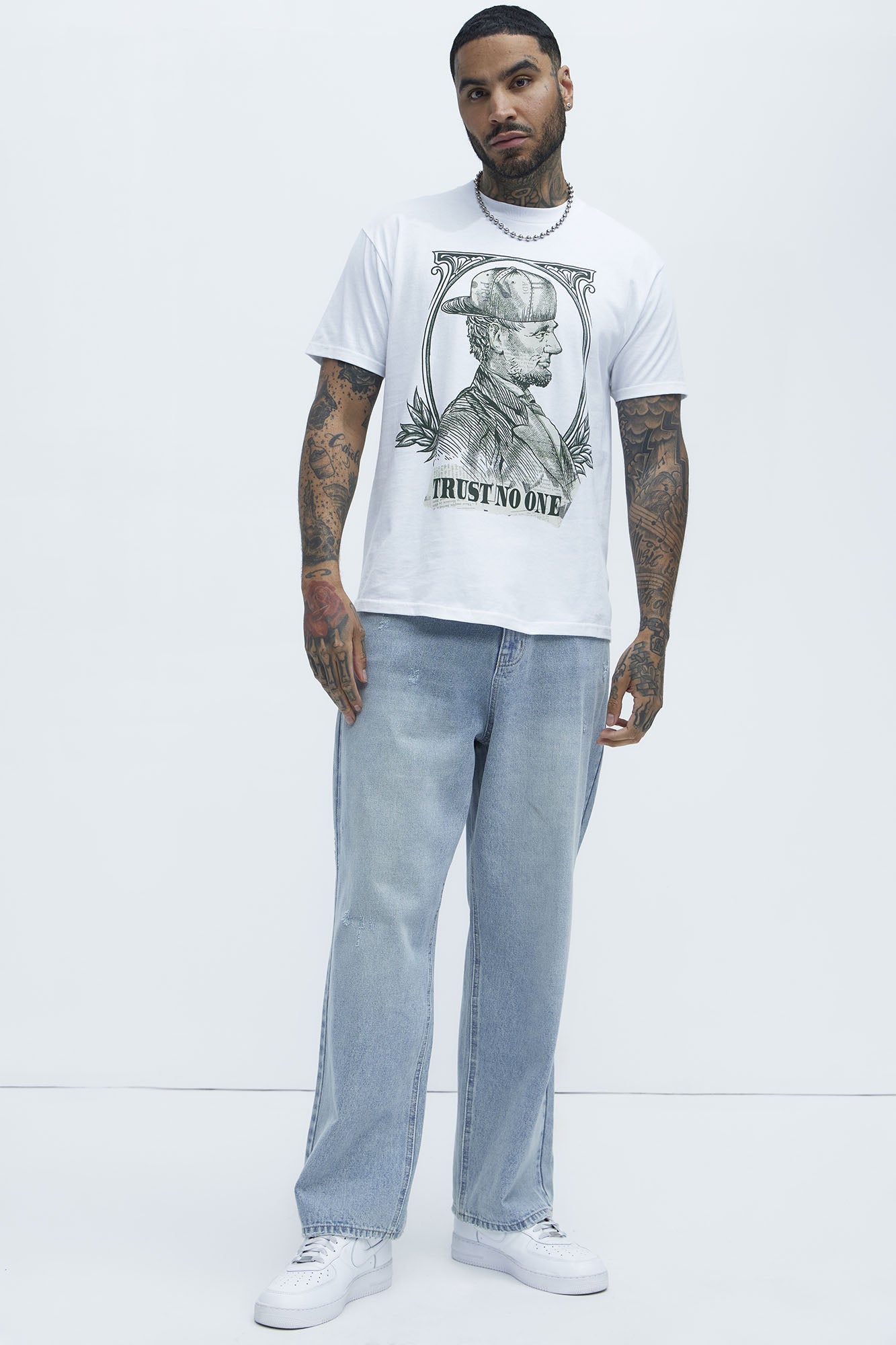 All About The Abrahams Short Sleeve Tee - White - Image 3