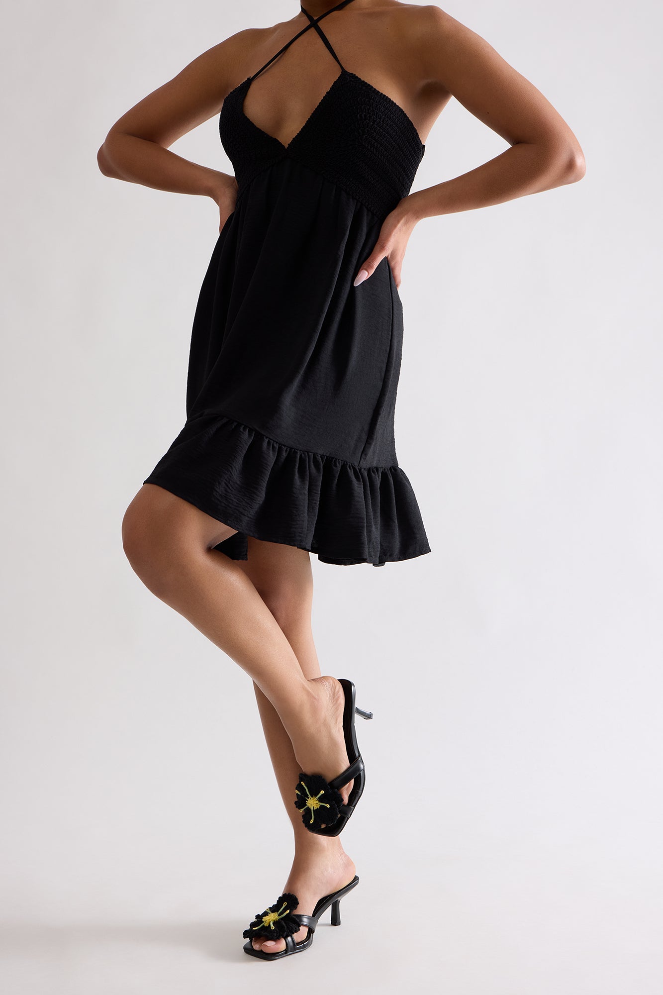 Aquarius Crochet Mules - Black - Image 4