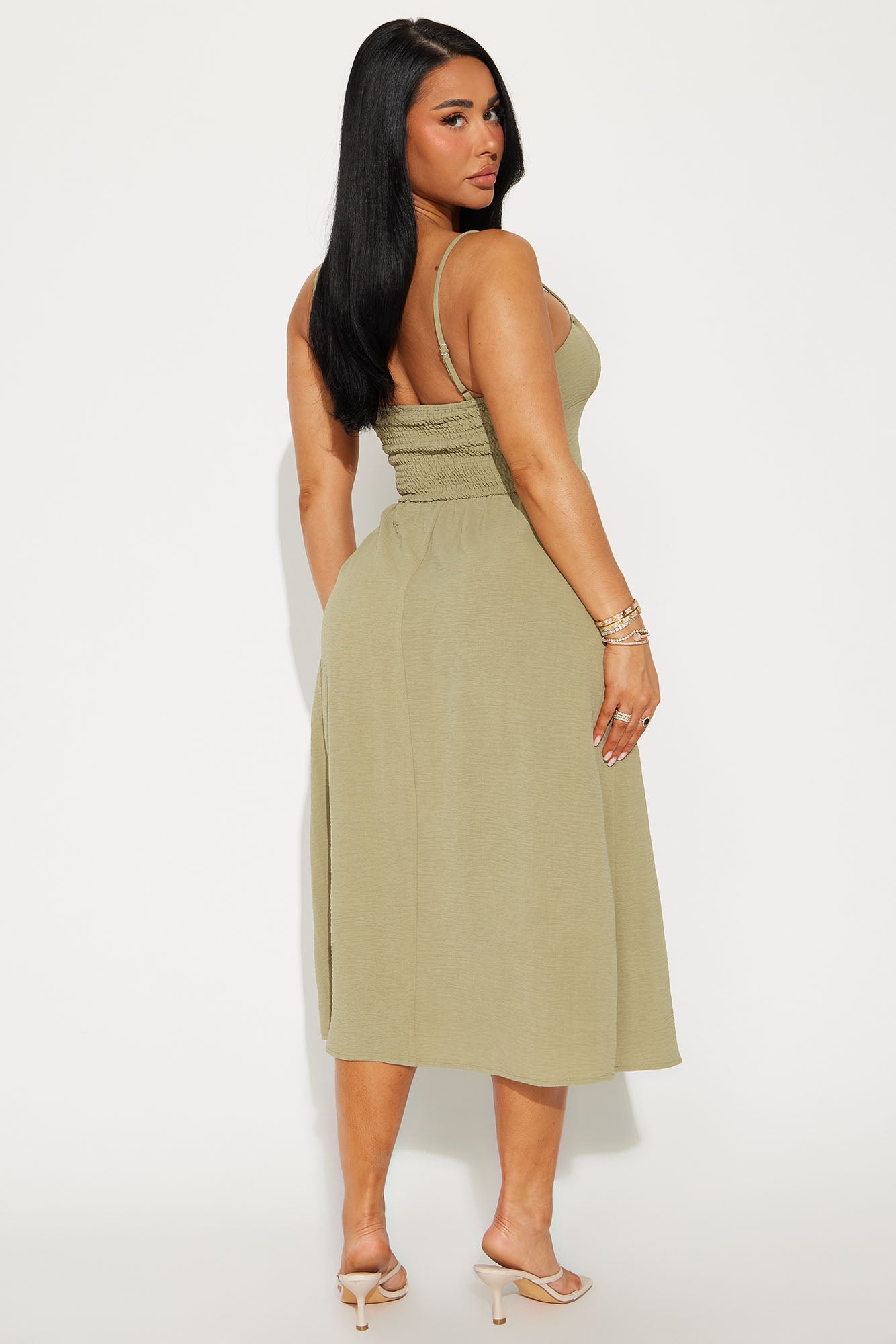 Amalfi Summer Midi Dress - Sage - Image 3