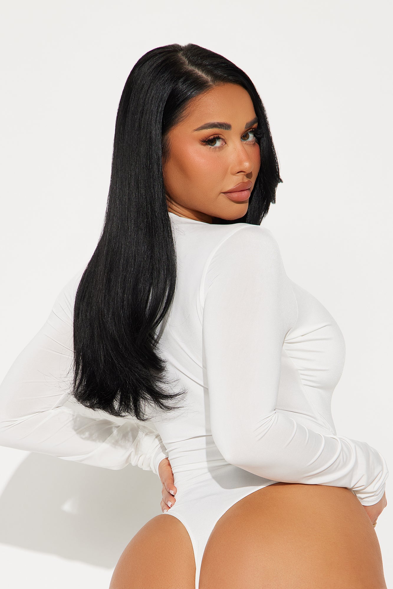 Bianca Belted Long Sleeve Bodysuit - Ivory - Image 4