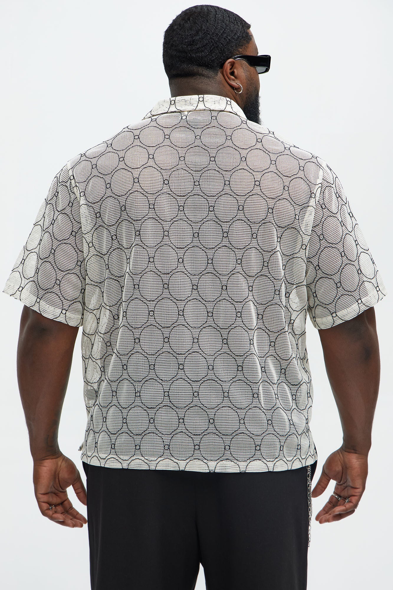 Circles Cuban Mesh Shirt - Cream/combo - Image 8