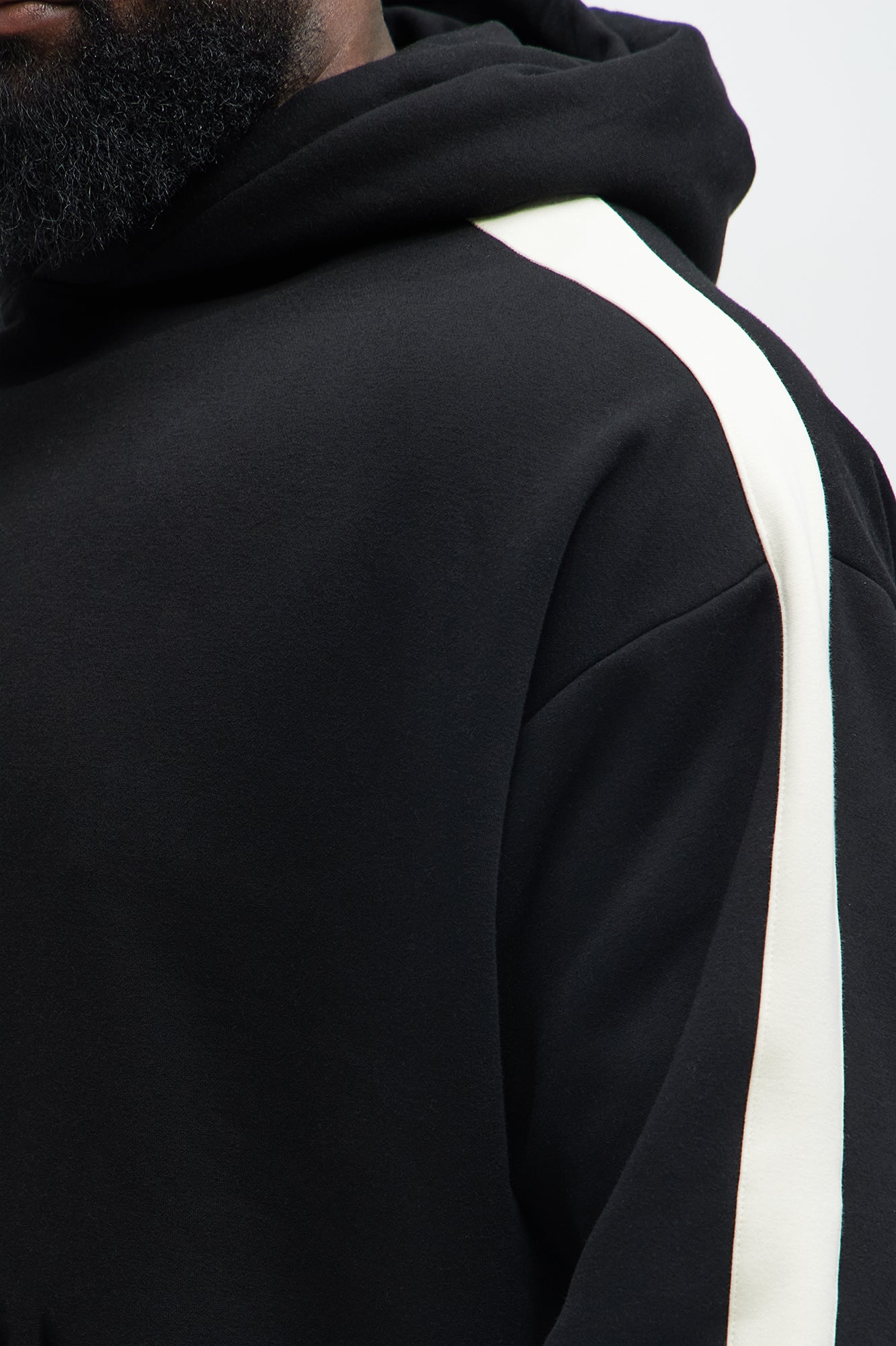 Tyson Heavyweight Oversized Striped Hoodie - Black - Image 7