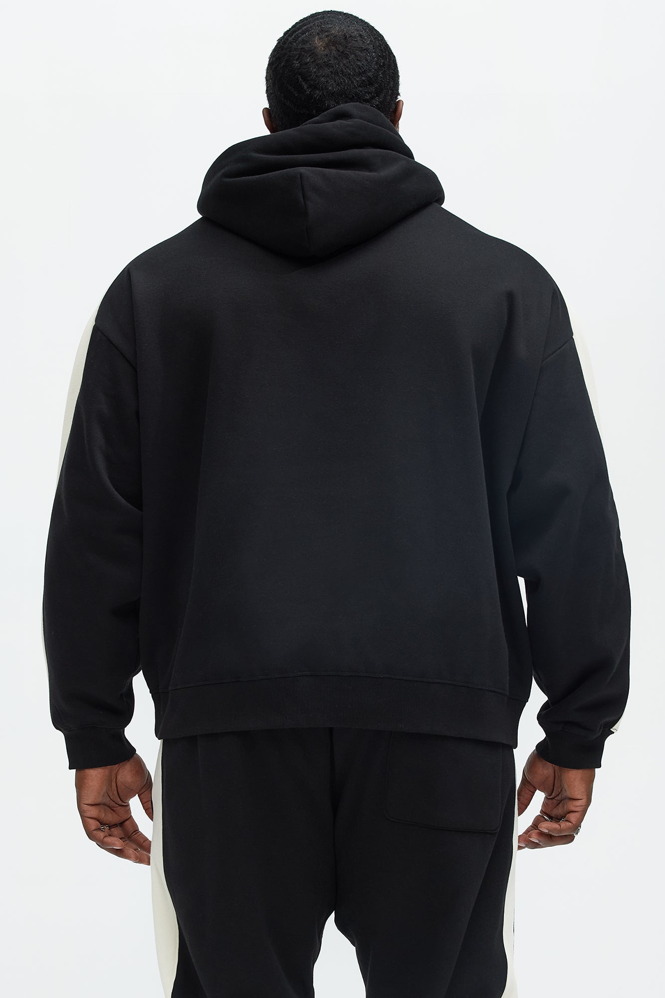 Tyson Heavyweight Oversized Striped Hoodie - Black - Image 8