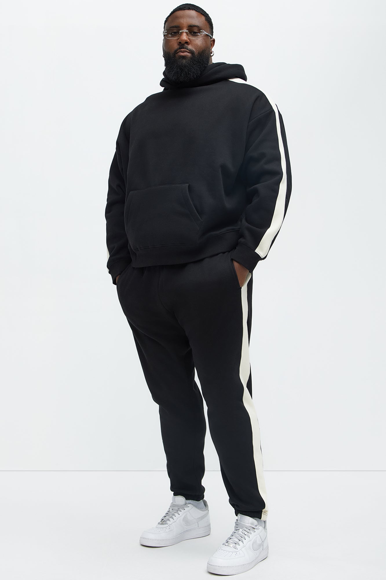 Tyson Heavyweight Striped Jogger - Black - Image 8