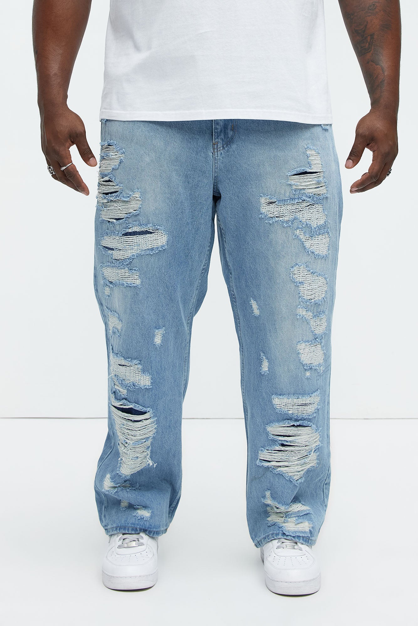 Edwin Distressed Straight Jeans - Light Wash - Image 5