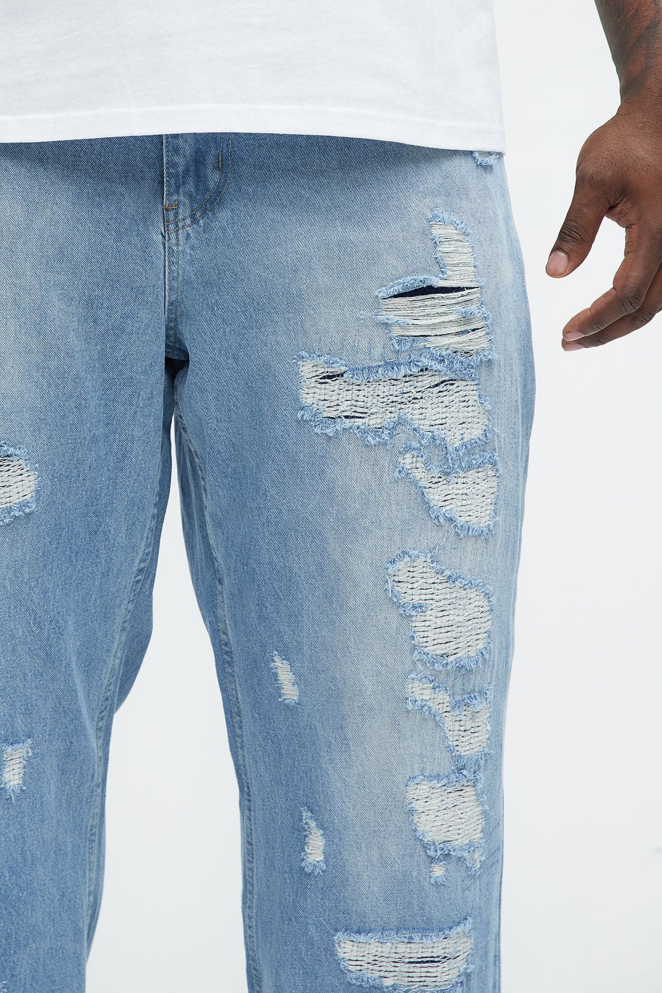 Edwin Distressed Straight Jeans - Light Wash - Image 7