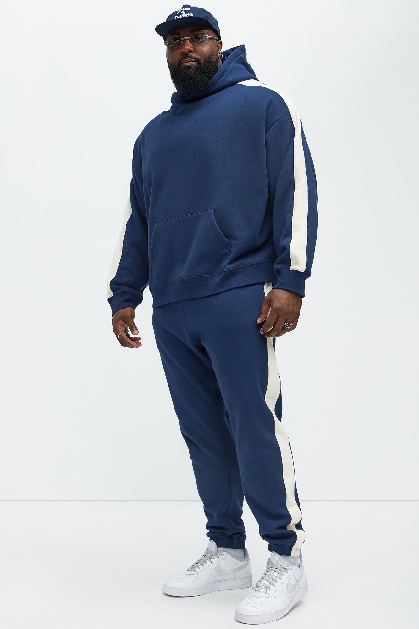Tyson Heavyweight Striped Jogger - Navy - Image 7