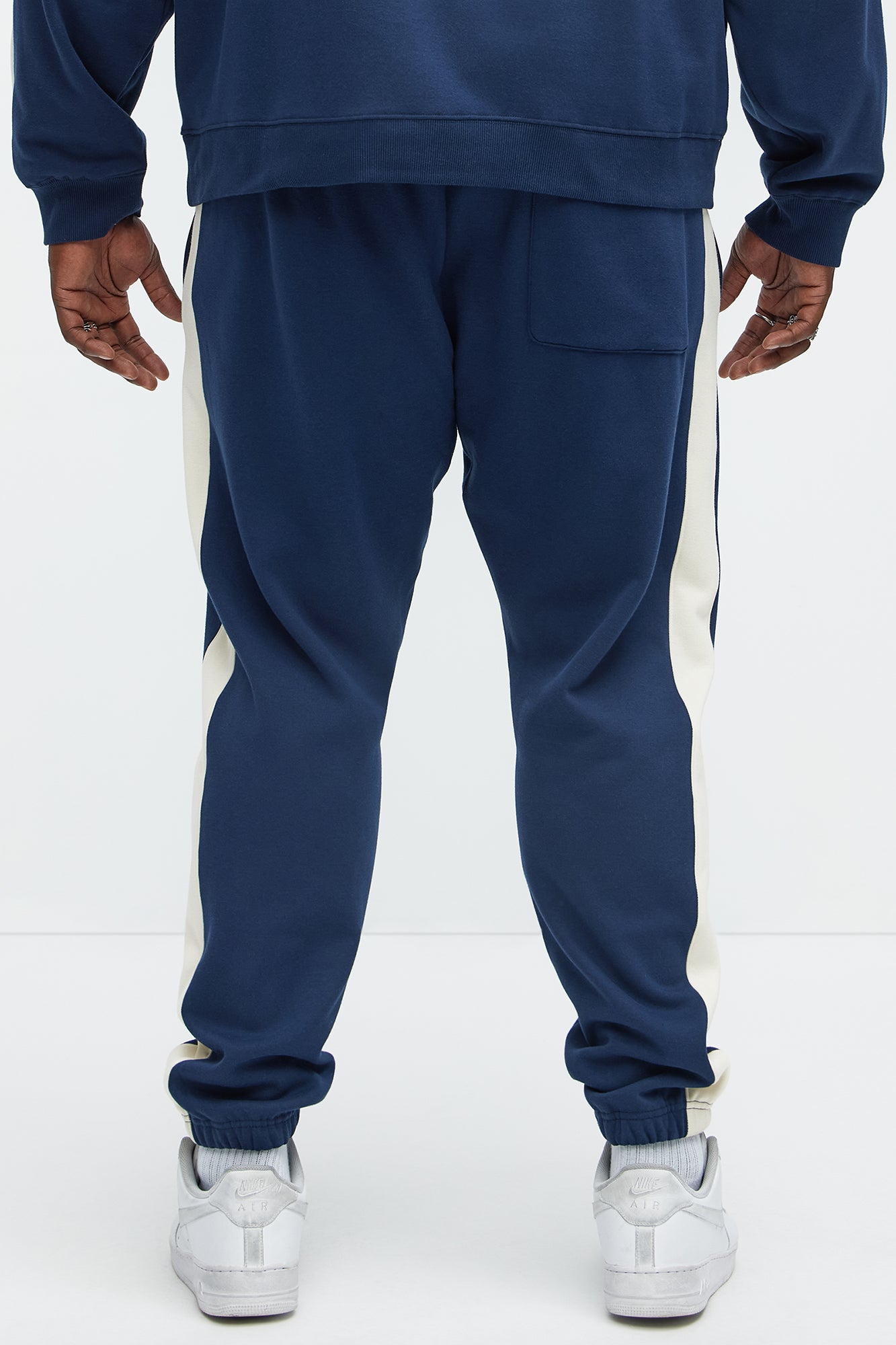 Tyson Heavyweight Striped Jogger - Navy - Image 9