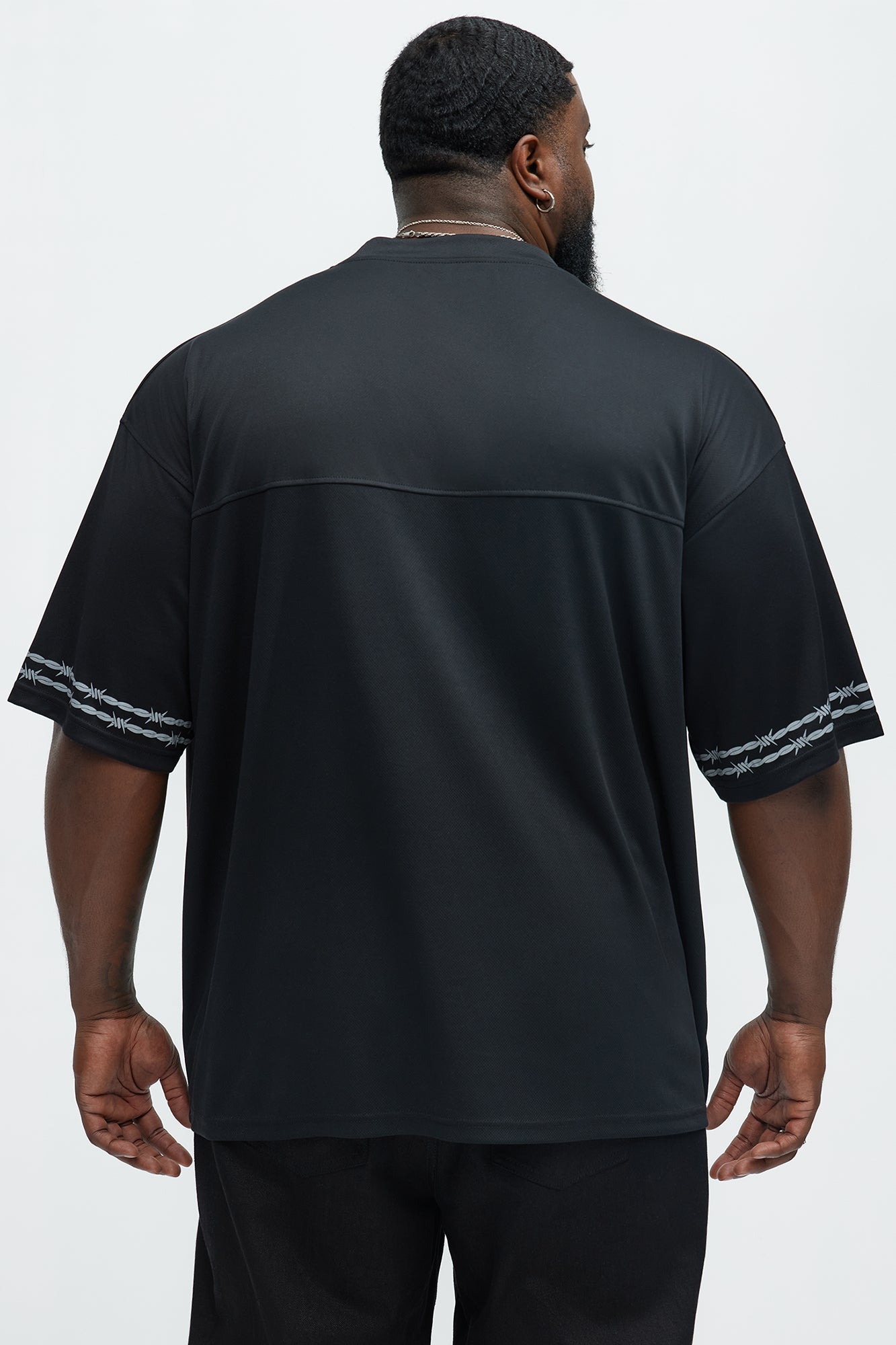 Rockets Embroidered Mesh Jersey - Black - Image 7