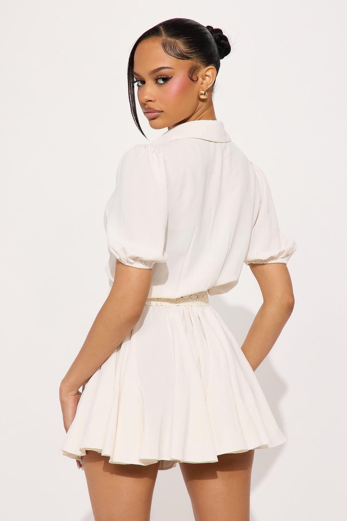 Diana Belted Romper - Ivory - Image 3