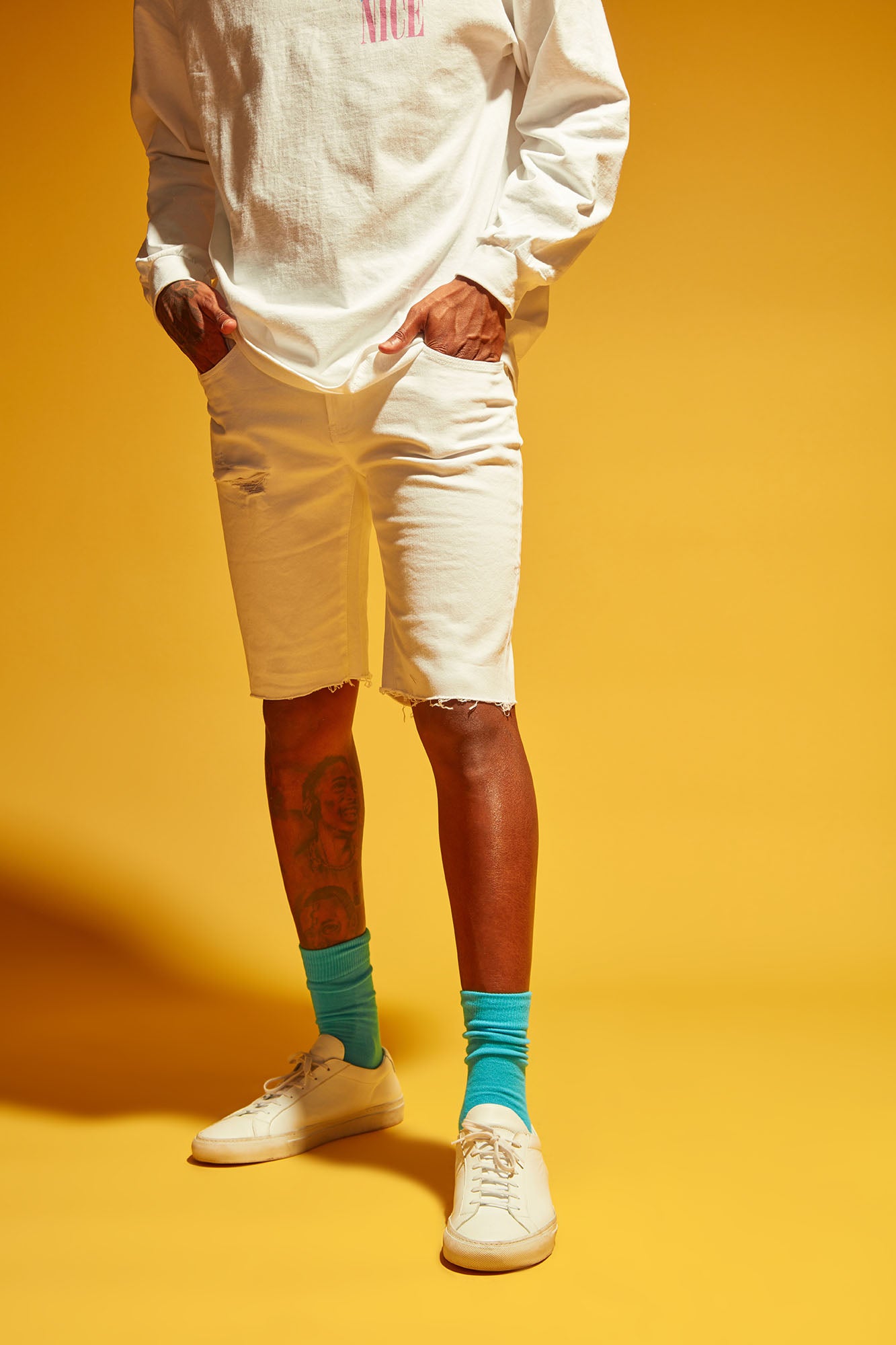 Earl Denim Shorts - White - Image 5