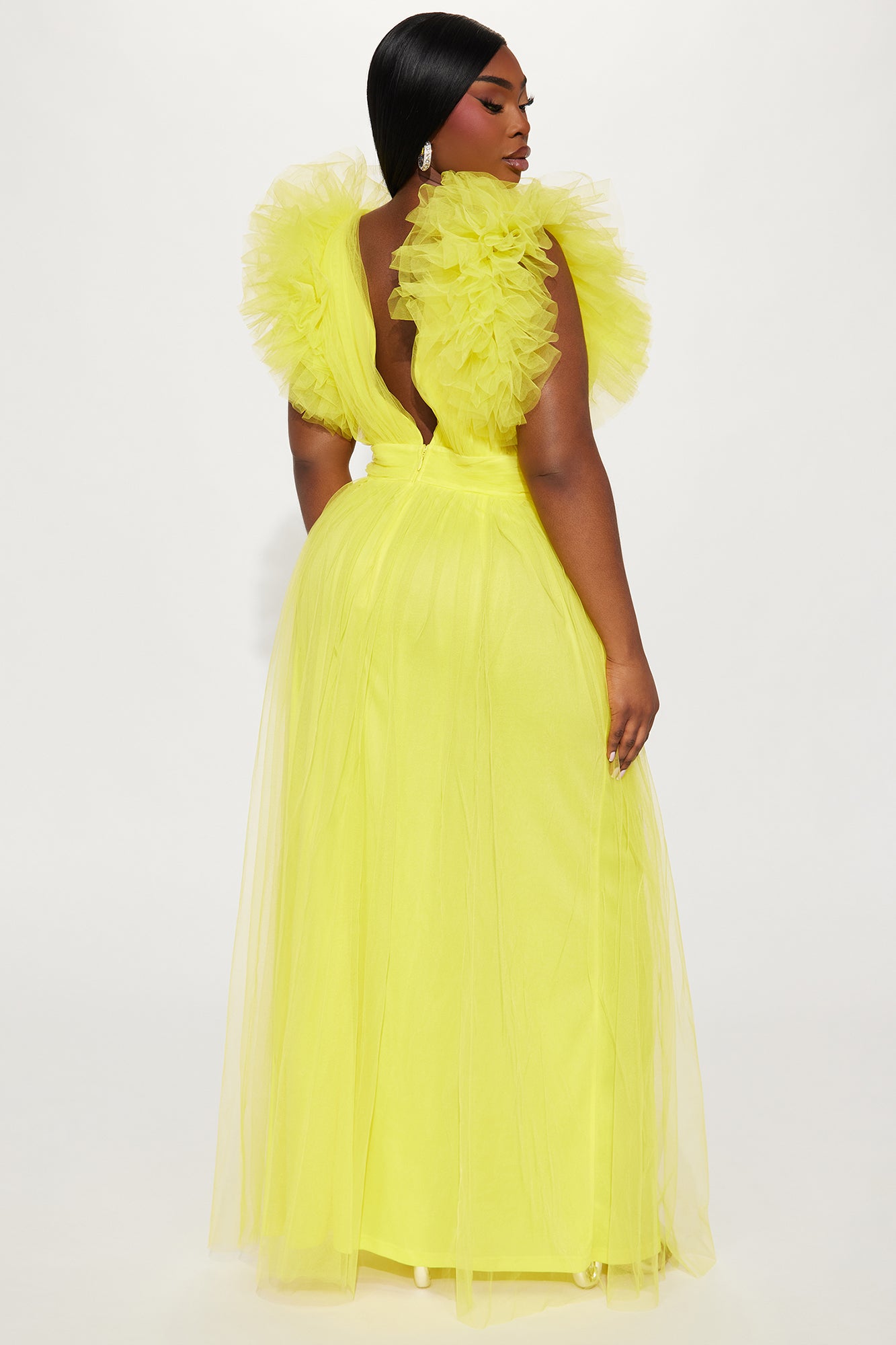 Lush Life Tulle Gown - Yellow - Image 6