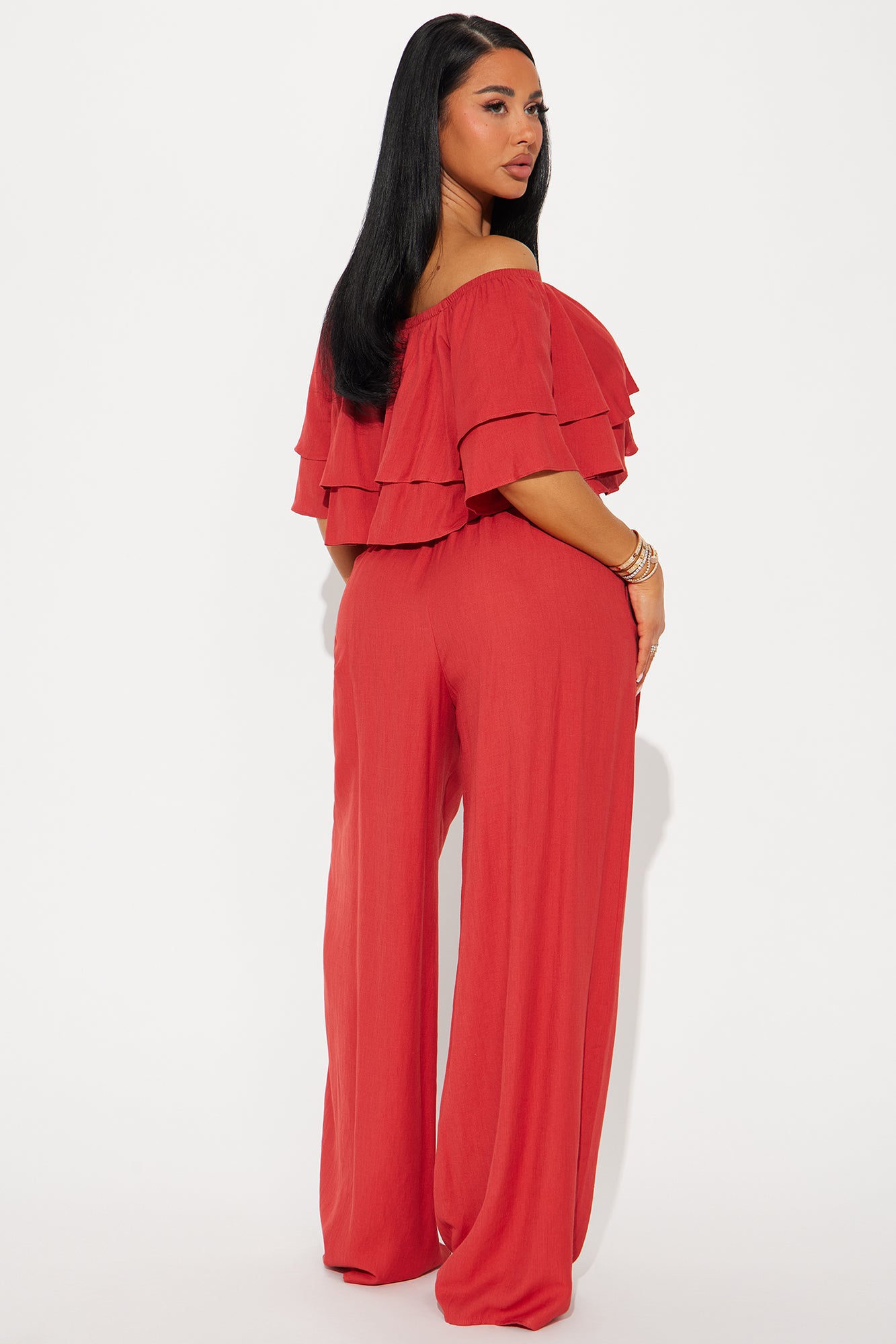 Lorraine Linen Pant Set - Rust - Image 3
