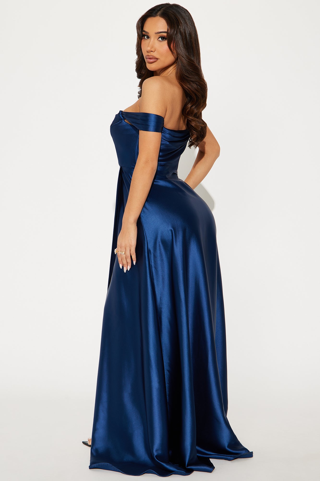 Rosalee Satin Gown - Navy - Image 3
