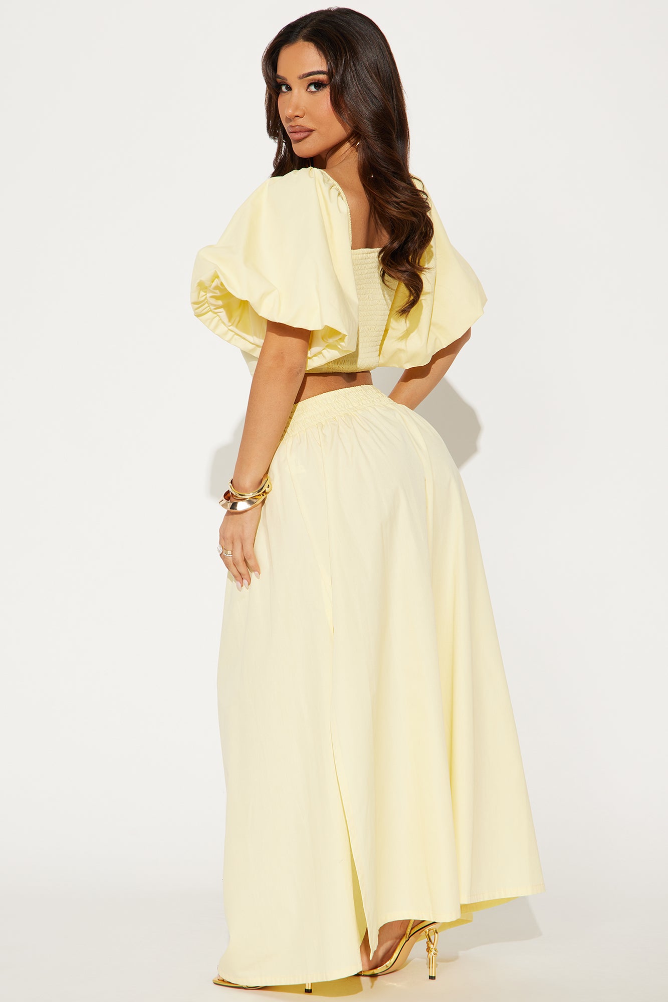 Let's Runaway Together Midi Skirt Set - Yellow - Image 3
