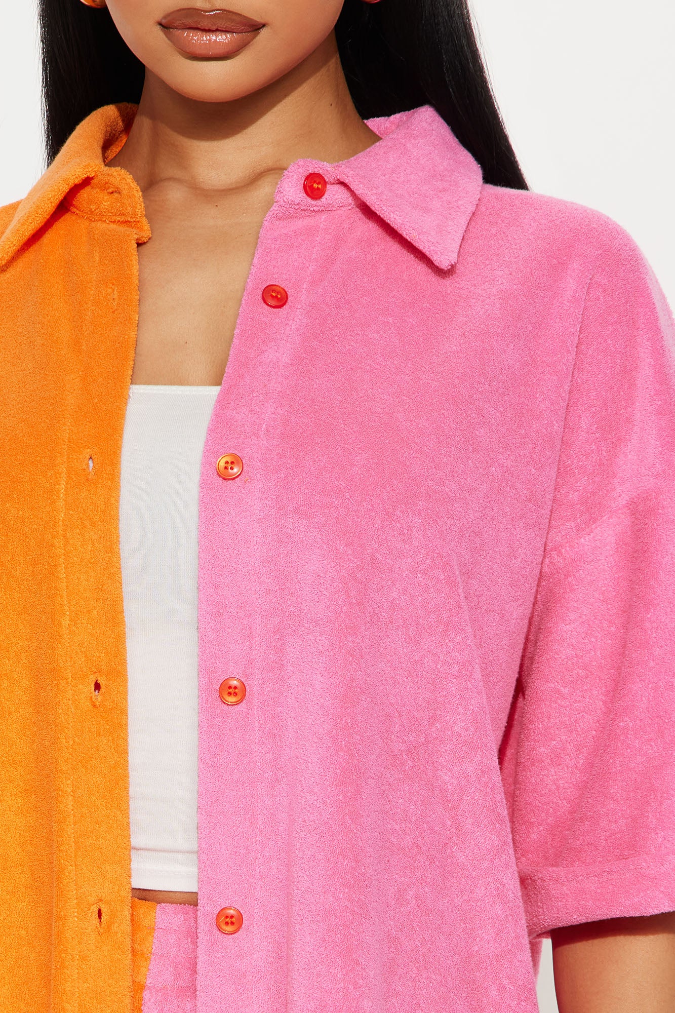 Split Ways Colorblock Short Set - Pink/combo - Image 3