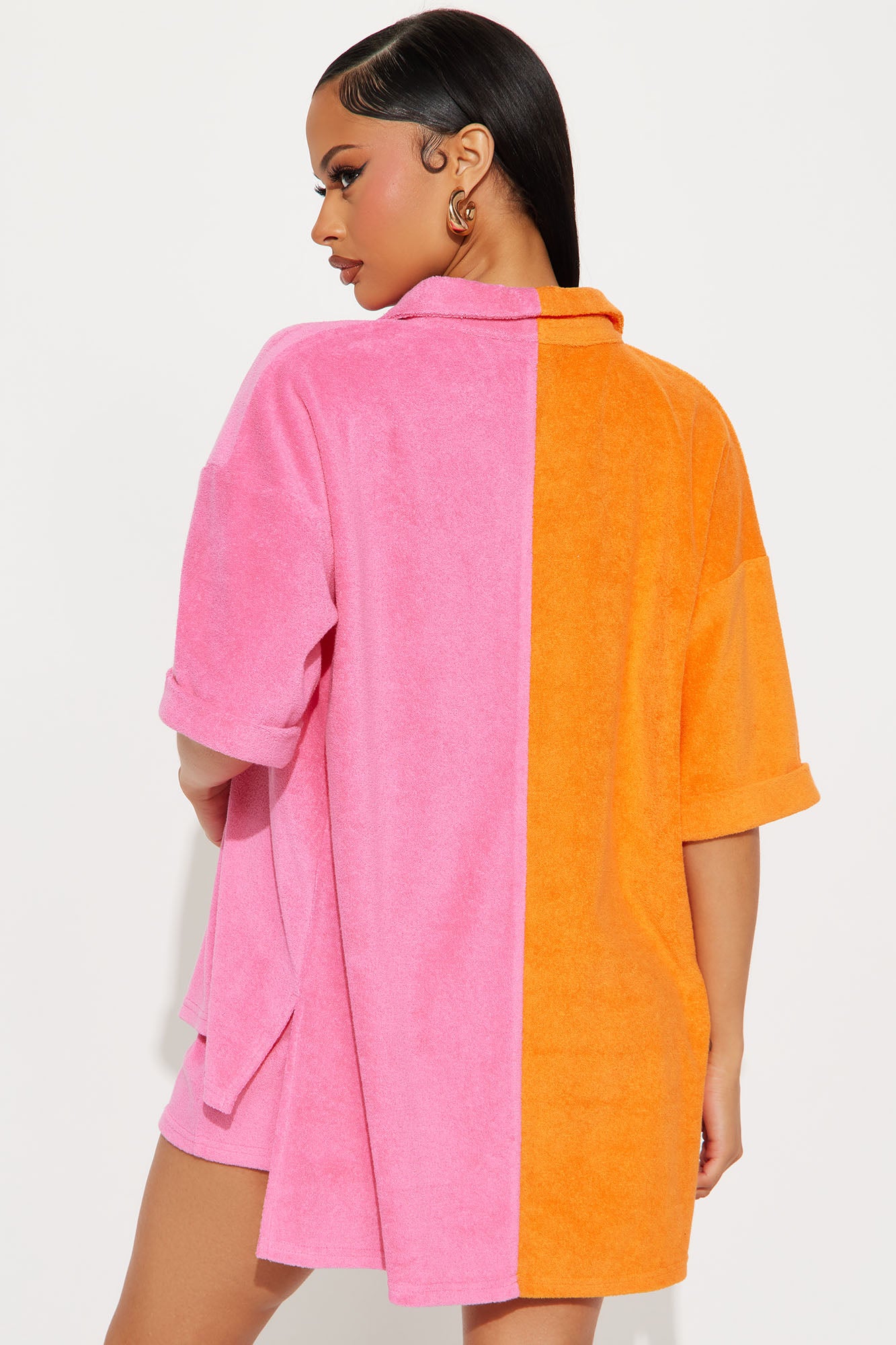 Split Ways Colorblock Short Set - Pink/combo - Image 4
