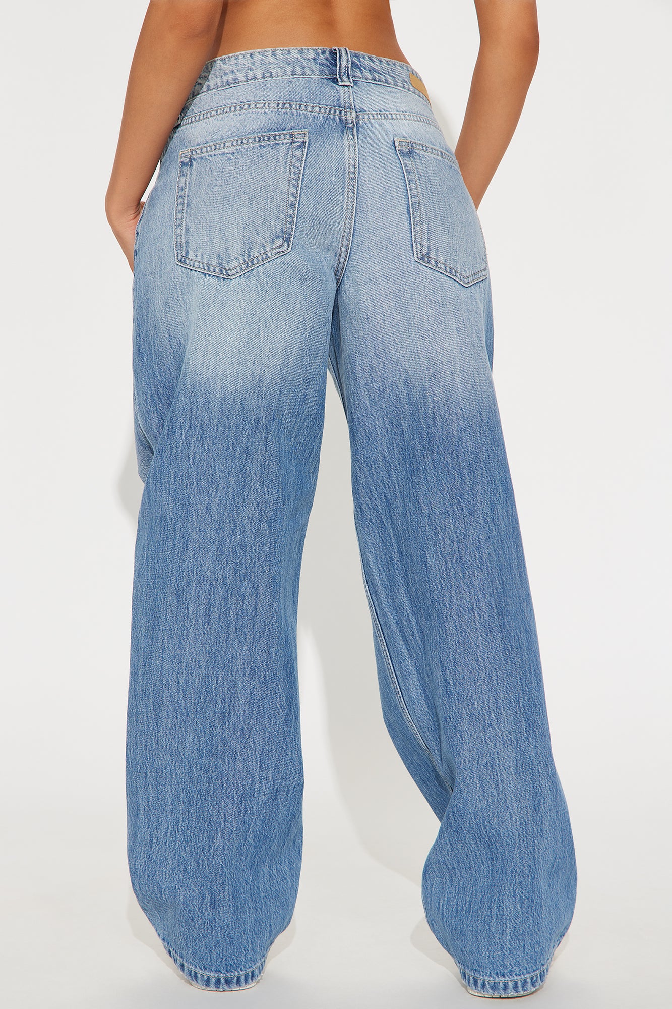 Get With It Wide Leg Jeans - Light Blue Wash - Image 3