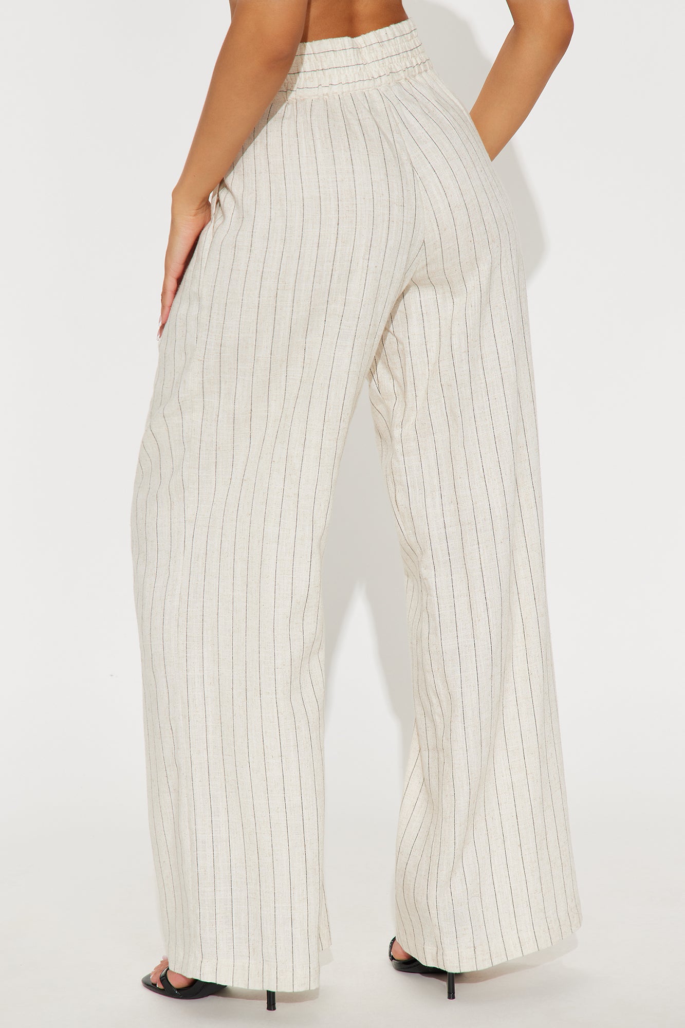 Lily Pinstripe Linen Pant - Cream/combo - Image 3