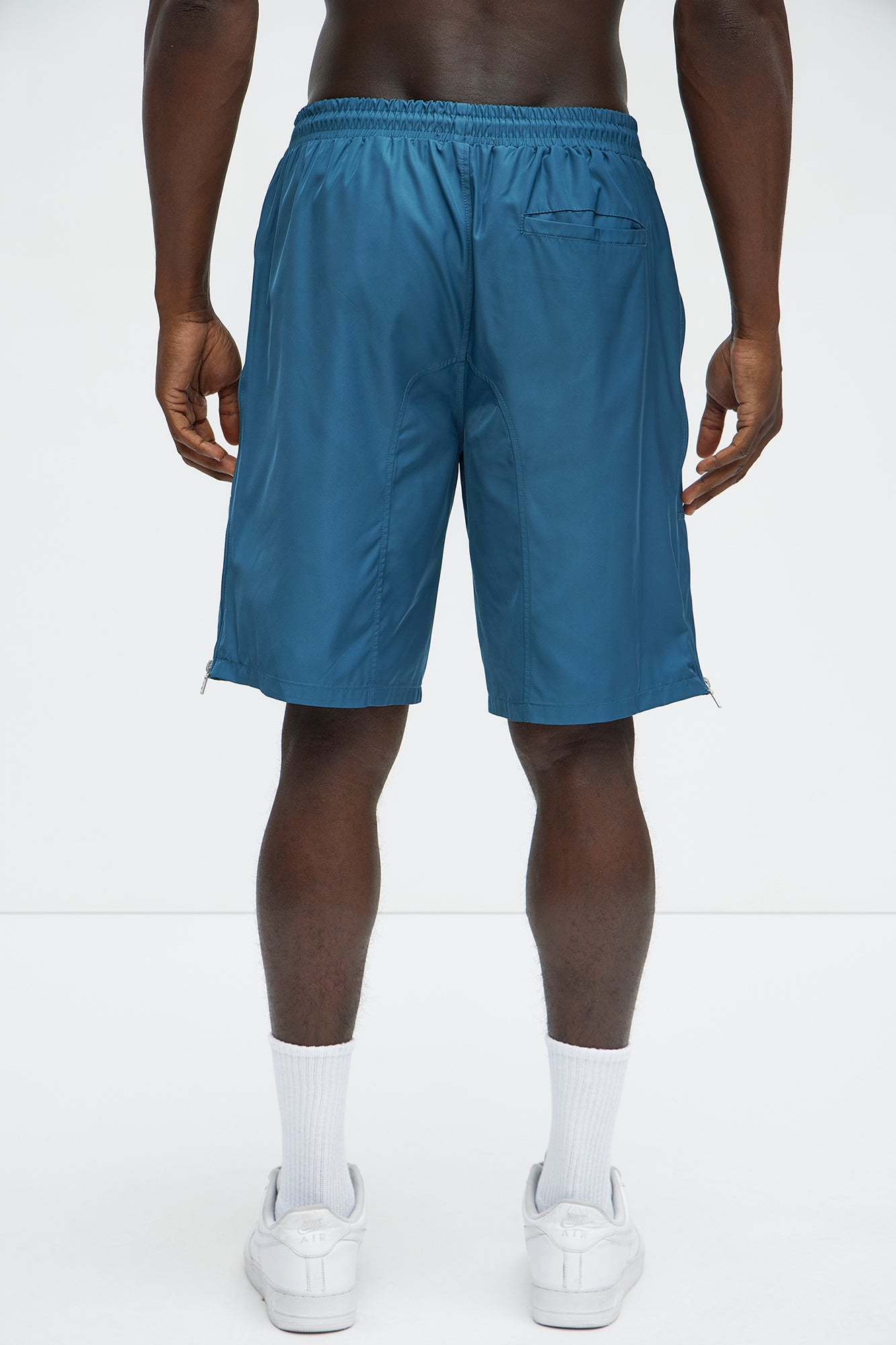 Zip Release Relaxed Tech Shorts - Turquoise - Image 5