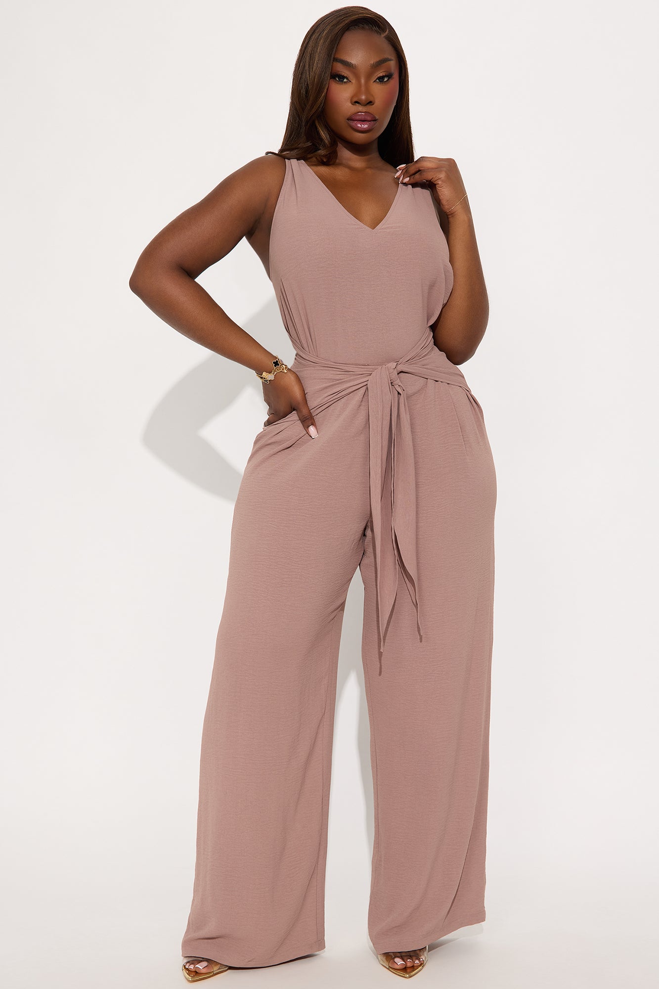 Warm Days Ahead Jumpsuit - Mocha - Image 4