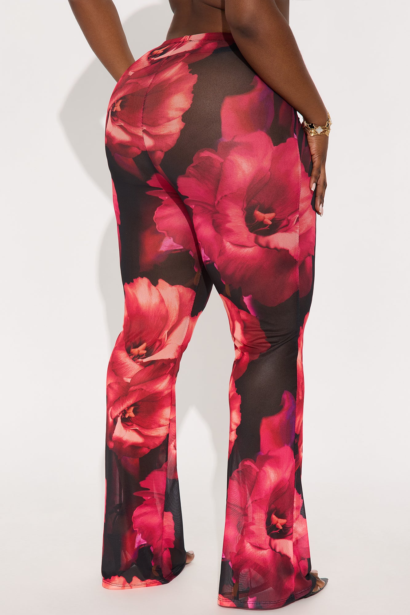 Estella Floral Mesh Flare Pant - Black/combo - Image 6